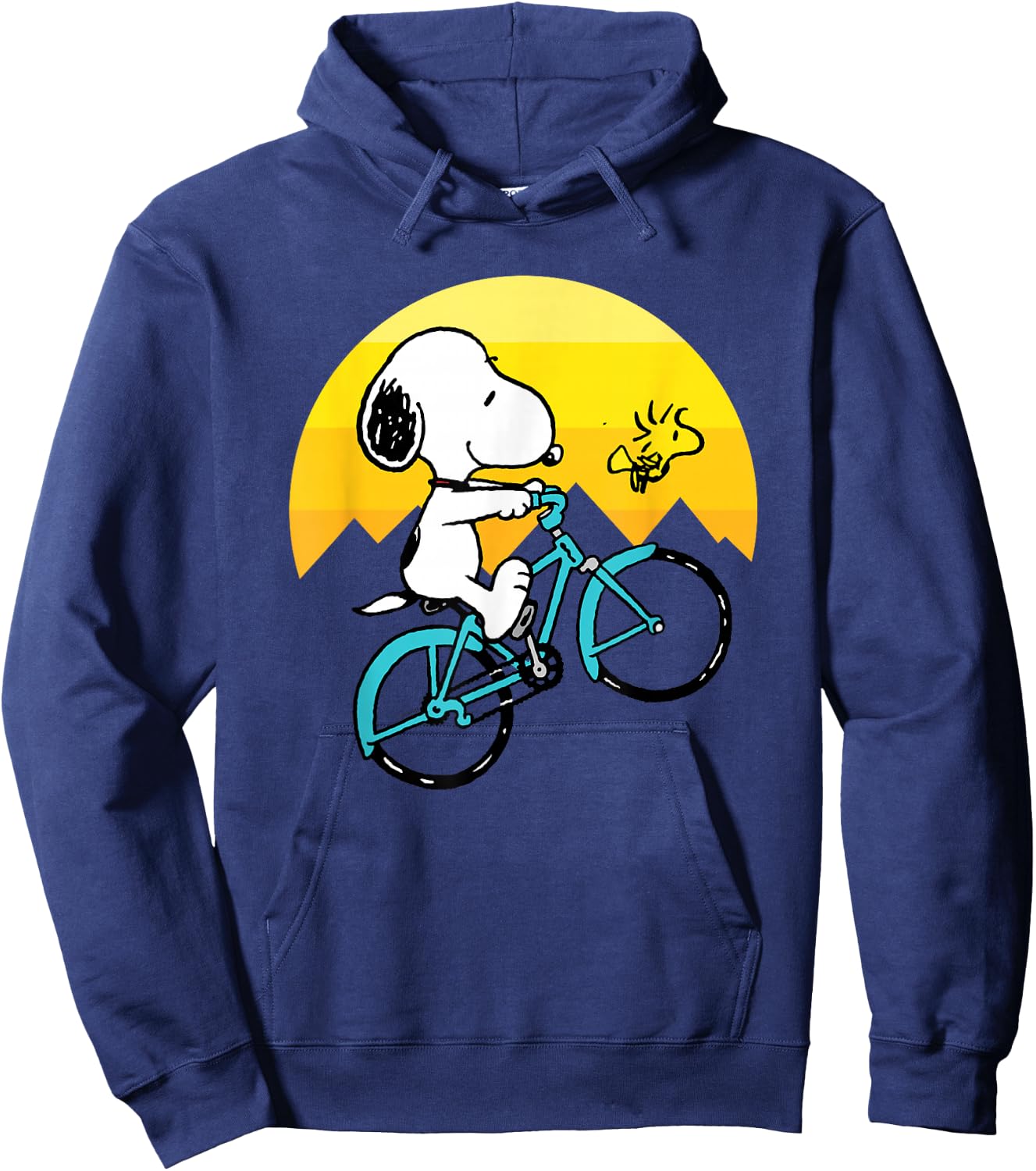 Peanuts - Snoopy Woodstock Mountain Biking Hoodie - Hoodie | Navy