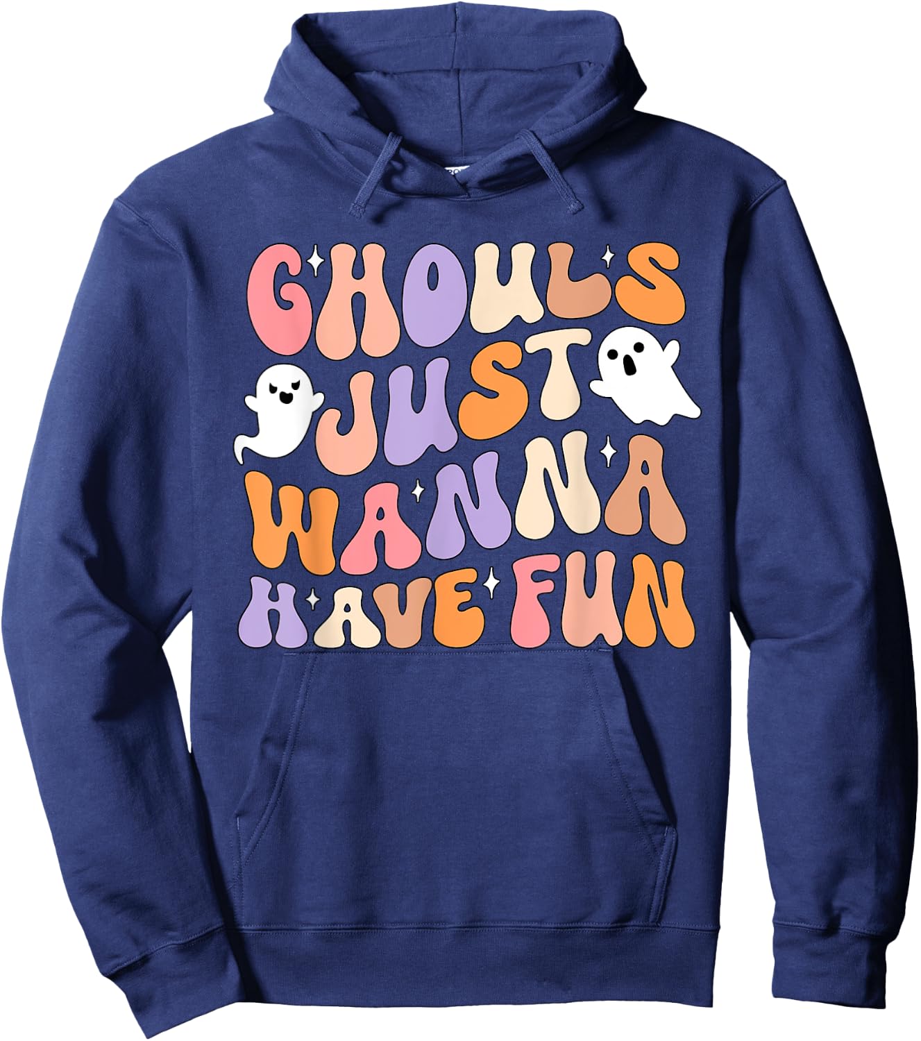 Ghouls Just Wanna Have Fun Spooky Season Groovy Halloween Hoodie - Hoodie | Navy