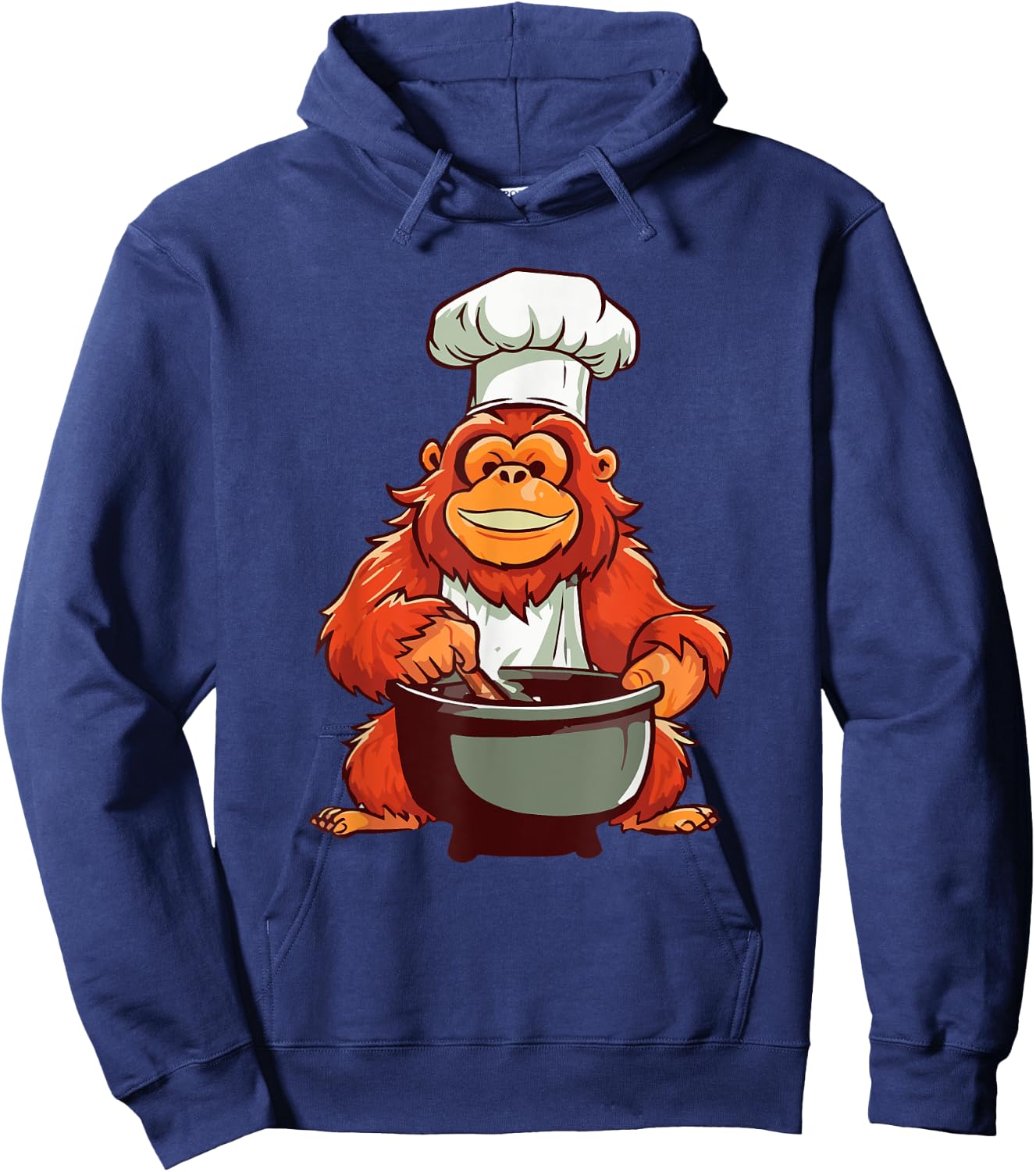 Orangutans Hobby Chef Cooking Monkey Jungle Hoodie - Hoodie | Navy