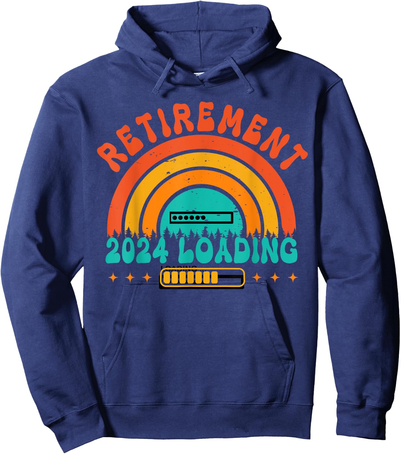 Retirement 2024 loading Retired Countdown Funny Retiring Hoodie - Hoodie | Navy