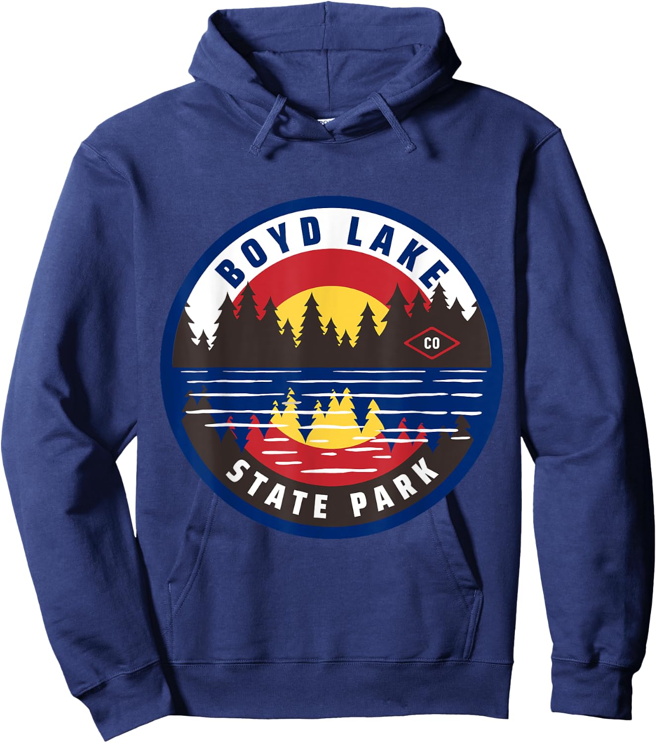 Boyd Lake State Park Colorado CO Lake and Forest Hoodie - Hoodie | Navy