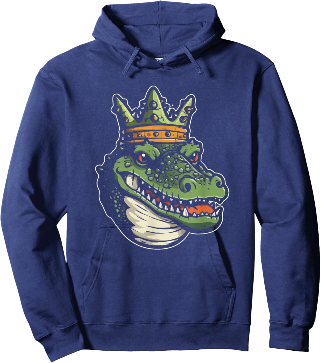 Alligator Crown Cute Crocodile Wildlife Animal King Hoodie - Hoodie | Navy