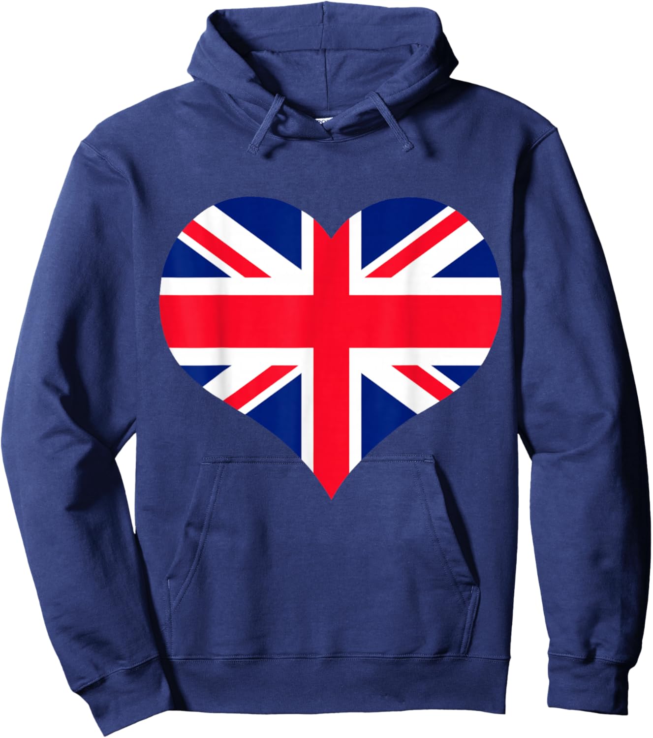 Union Jack British Flag Heart British Isles Men's Women's Hoodie - Hoodie | Navy