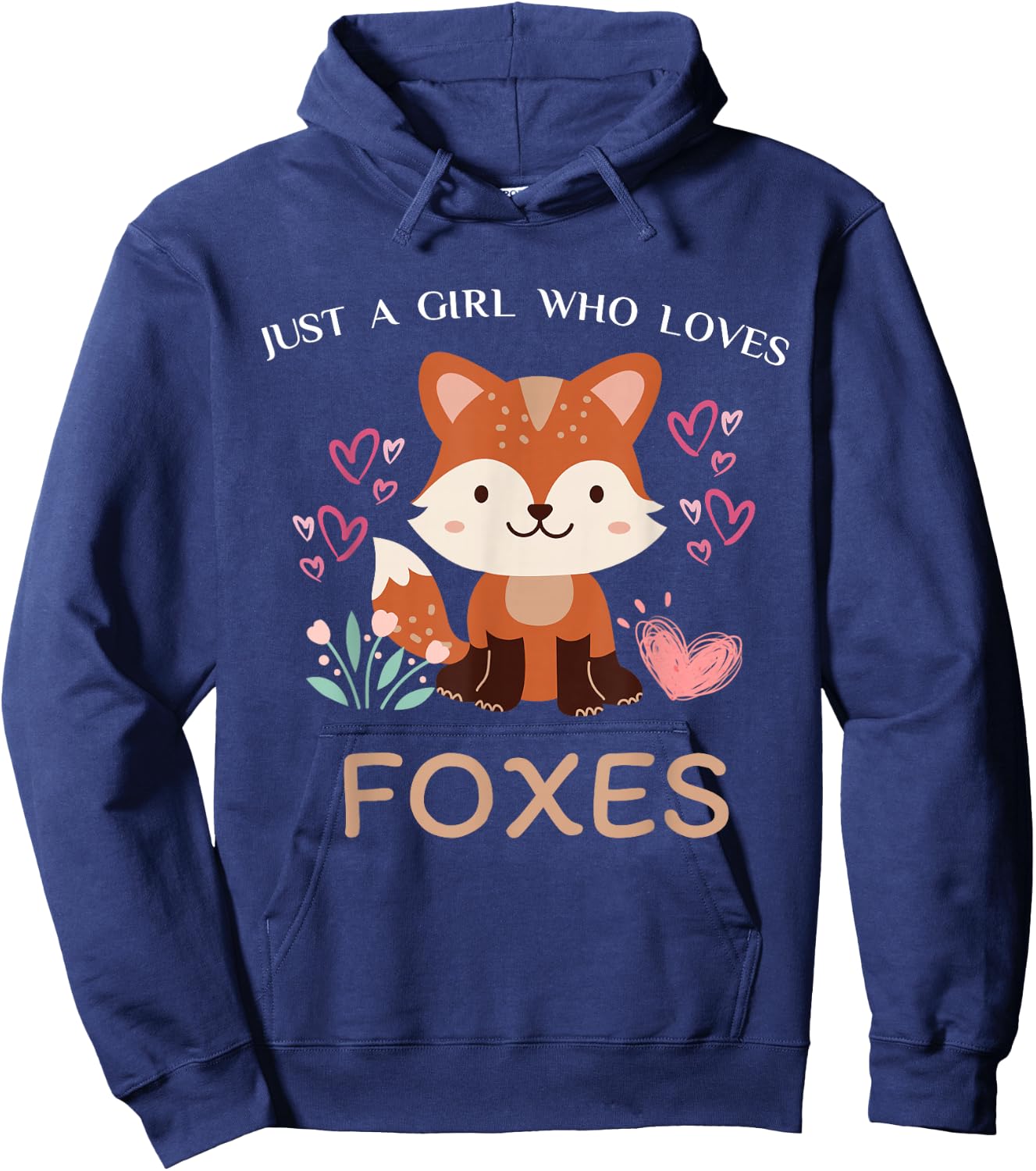 Just A Girl Who Loves Foxes - Kids Girls Cute Fox Hoodie - Hoodie | Navy