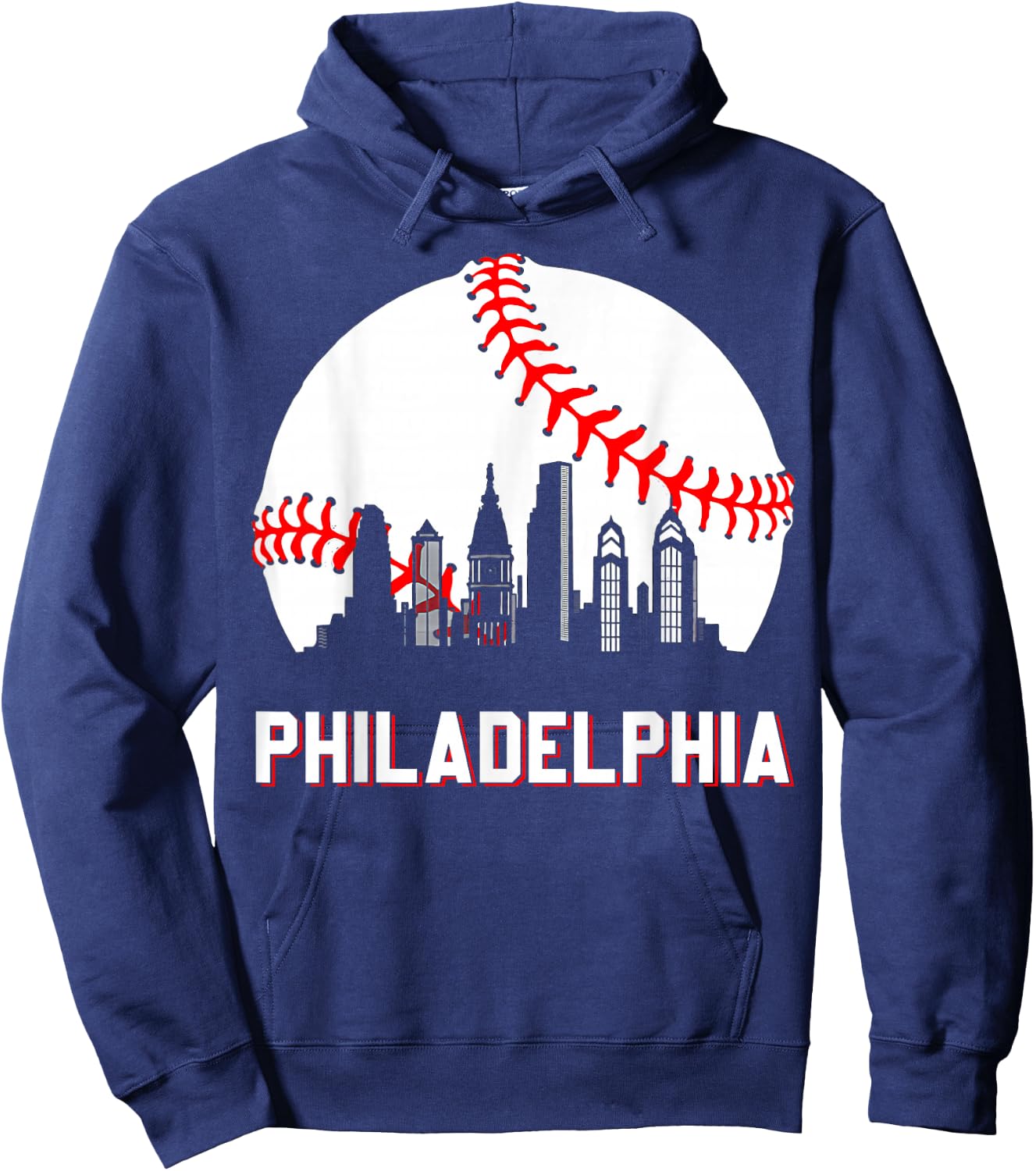 Vintage Philly Baseball Leopard Heart Baseball Fans Hoodie - Hoodie | Navy