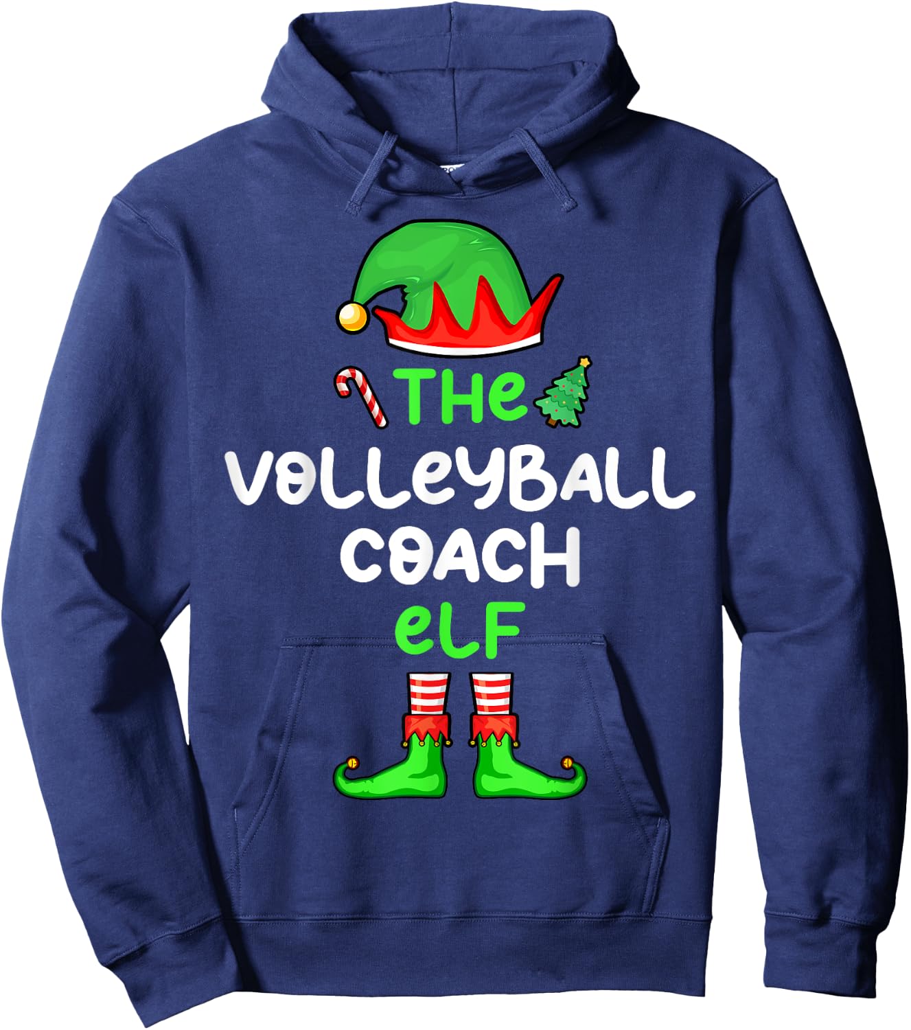 I'm The Volleyball Coach Elf Christmas Matching Pajama Hoodie - Hoodie | Navy