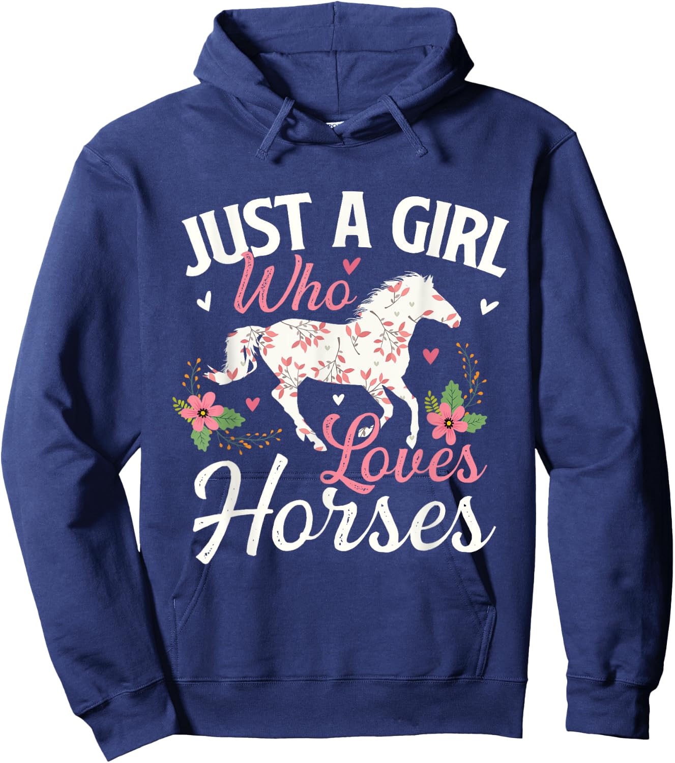 Just A Girl Who Loves Horses - Horse Animal Lover Horseman Hoodie - Hoodie | Navy