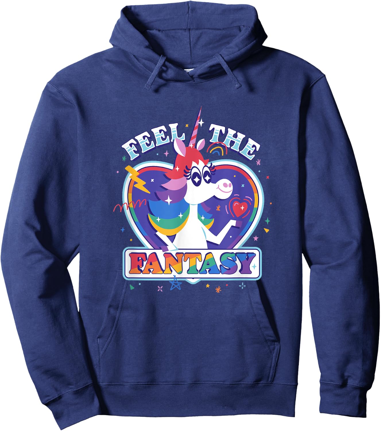 Disney Pixar Inside Out Fantasy Rainbow Unicorn Hoodie - Hoodie | Navy