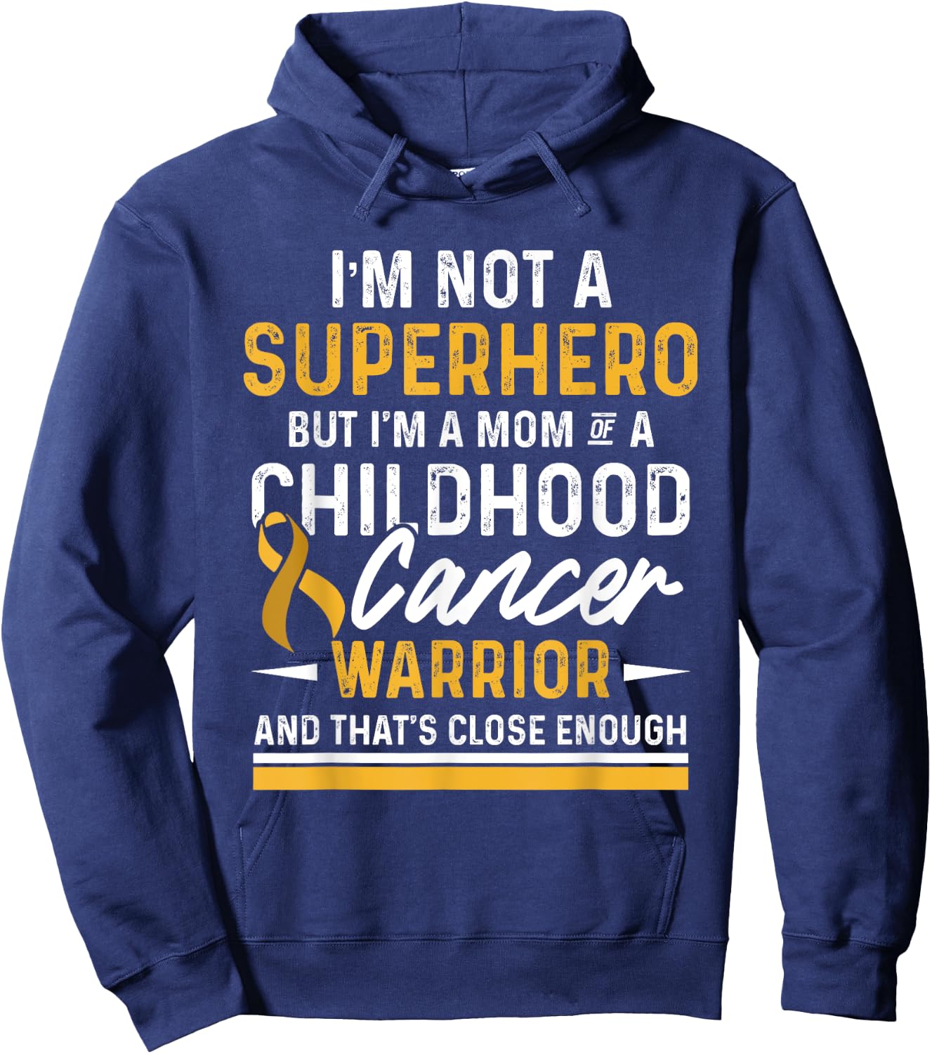 Childhood Cancer Survivor Mom Support Warrior Hoodie - Hoodie | Navy