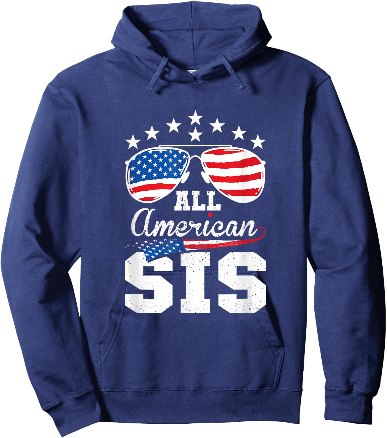 All American Sis 4th of July Matching Family Hoodie - Hoodie | Navy