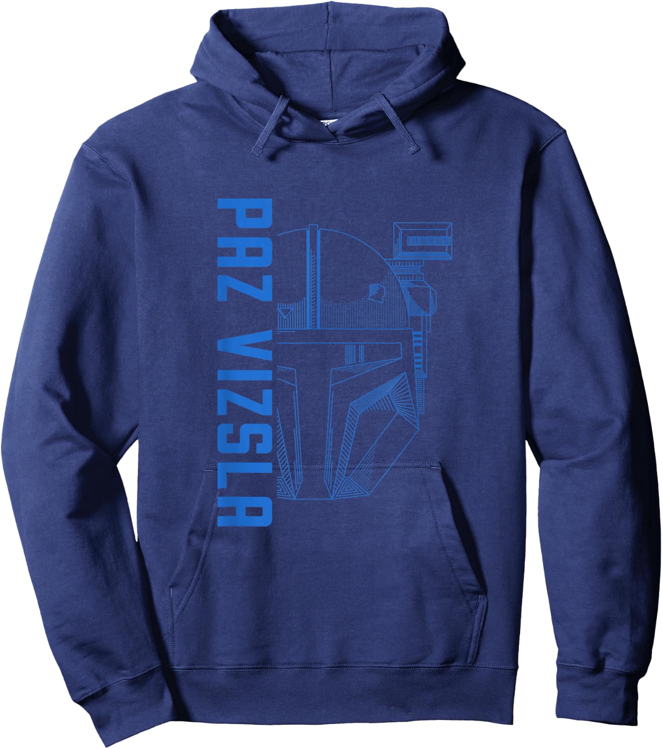 Star Wars: The Mandalorian Paz Vizsla Line Art Portrait Hoodie - Hoodie | Navy