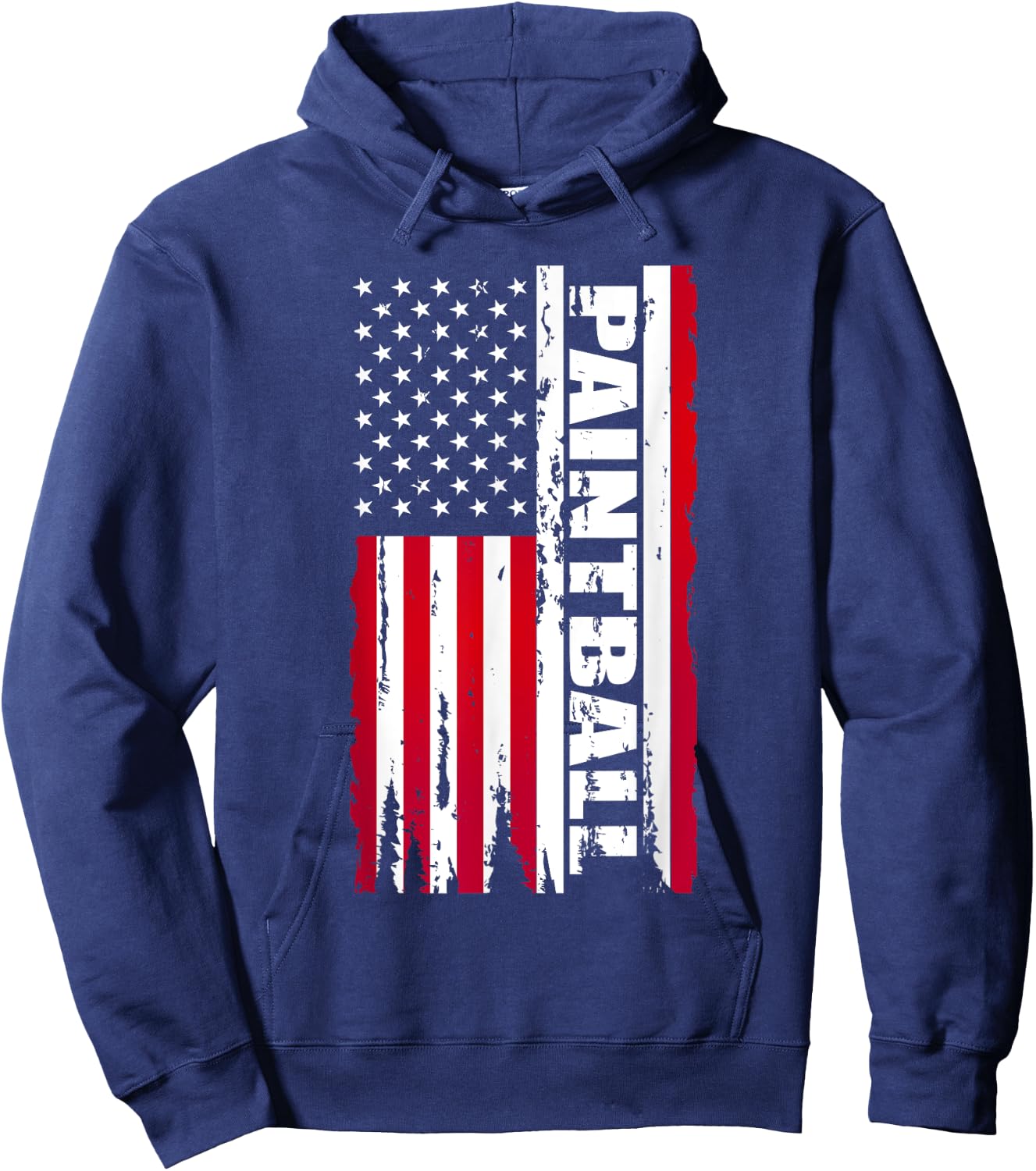 Vintage American USA Flag Cool Paintball Kids Men Hoodie - Hoodie | Navy