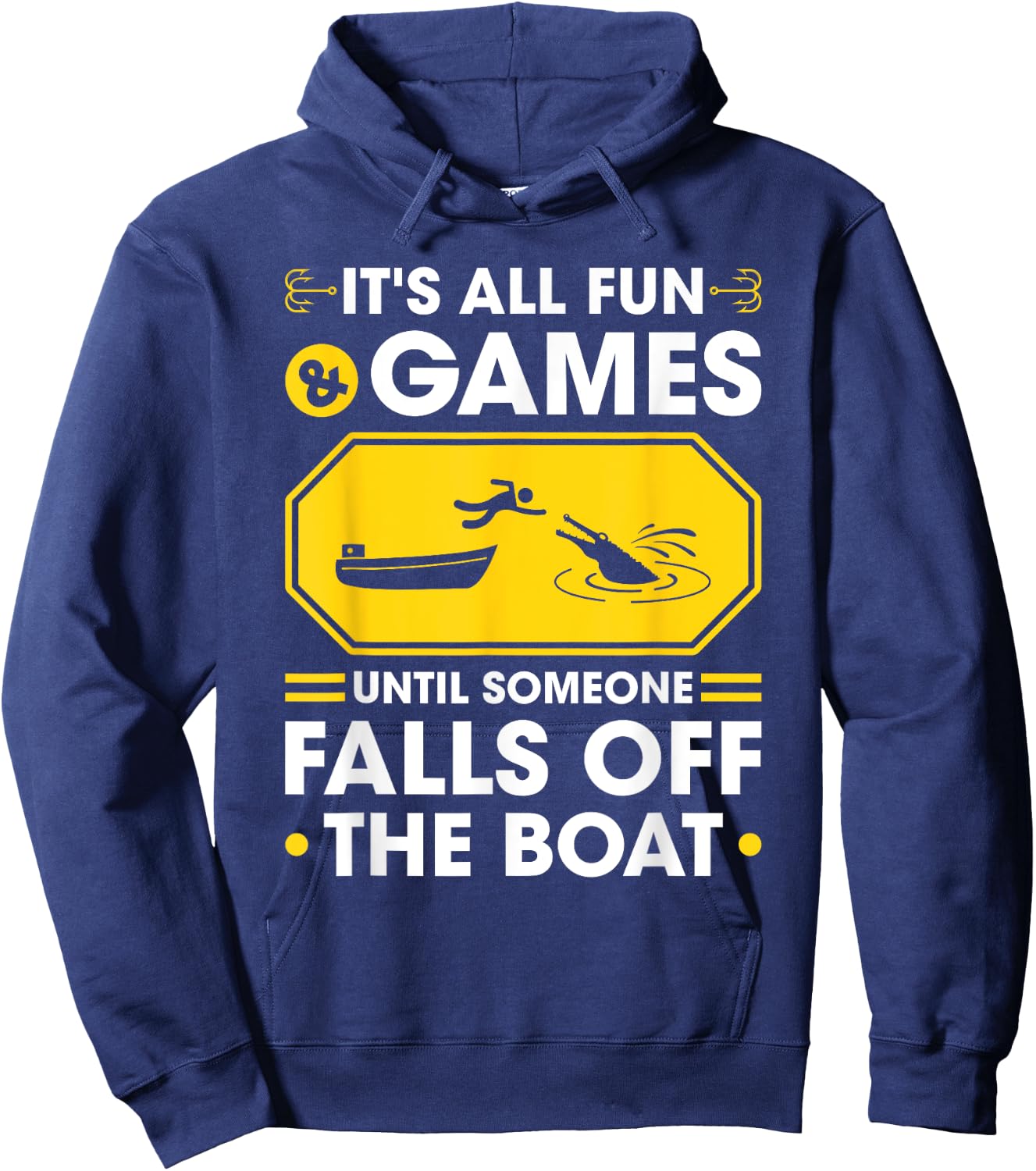 Gator Hunting All Fun and Games, Funny Alligator Hunter Hoodie - Hoodie | Navy