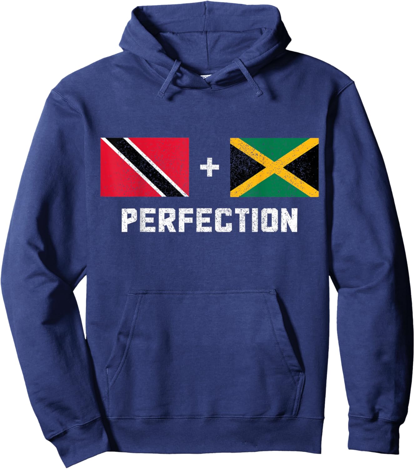 Trinidad & Tobago Jamaica Pride Jamaican Trinidadian Flag Hoodie - Hoodie | Navy