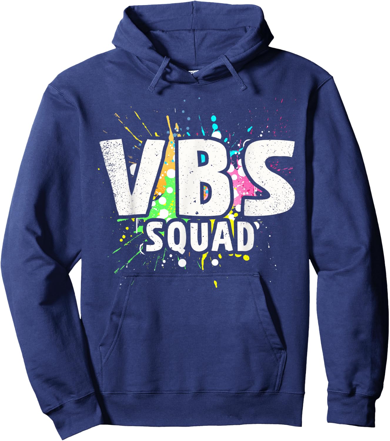 I Love VBS 2023 Squad Vacation Bible School Paint Splatter Hoodie - Hoodie | Navy