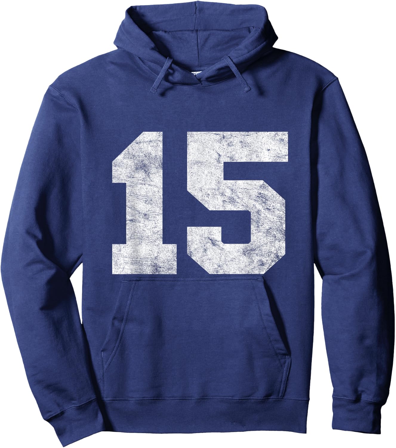 Vintage Lucky Number 15 Birthday Sports Player Team Athlete Hoodie - Hoodie | Navy