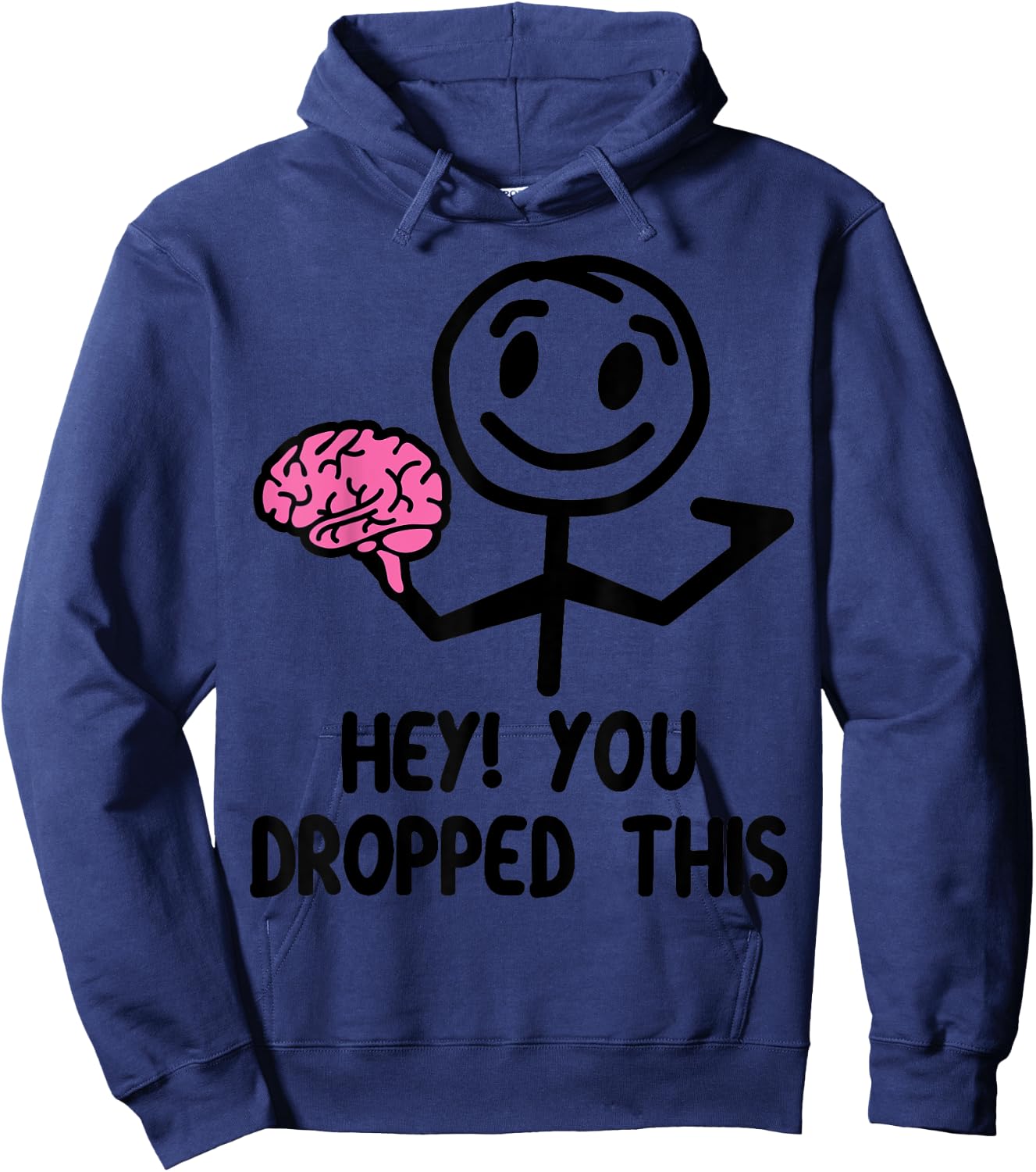Nerdy Funny Hey You Dropped This Brain Math Teacher White Women Girls Kids Hoodie - Hoodie | Navy