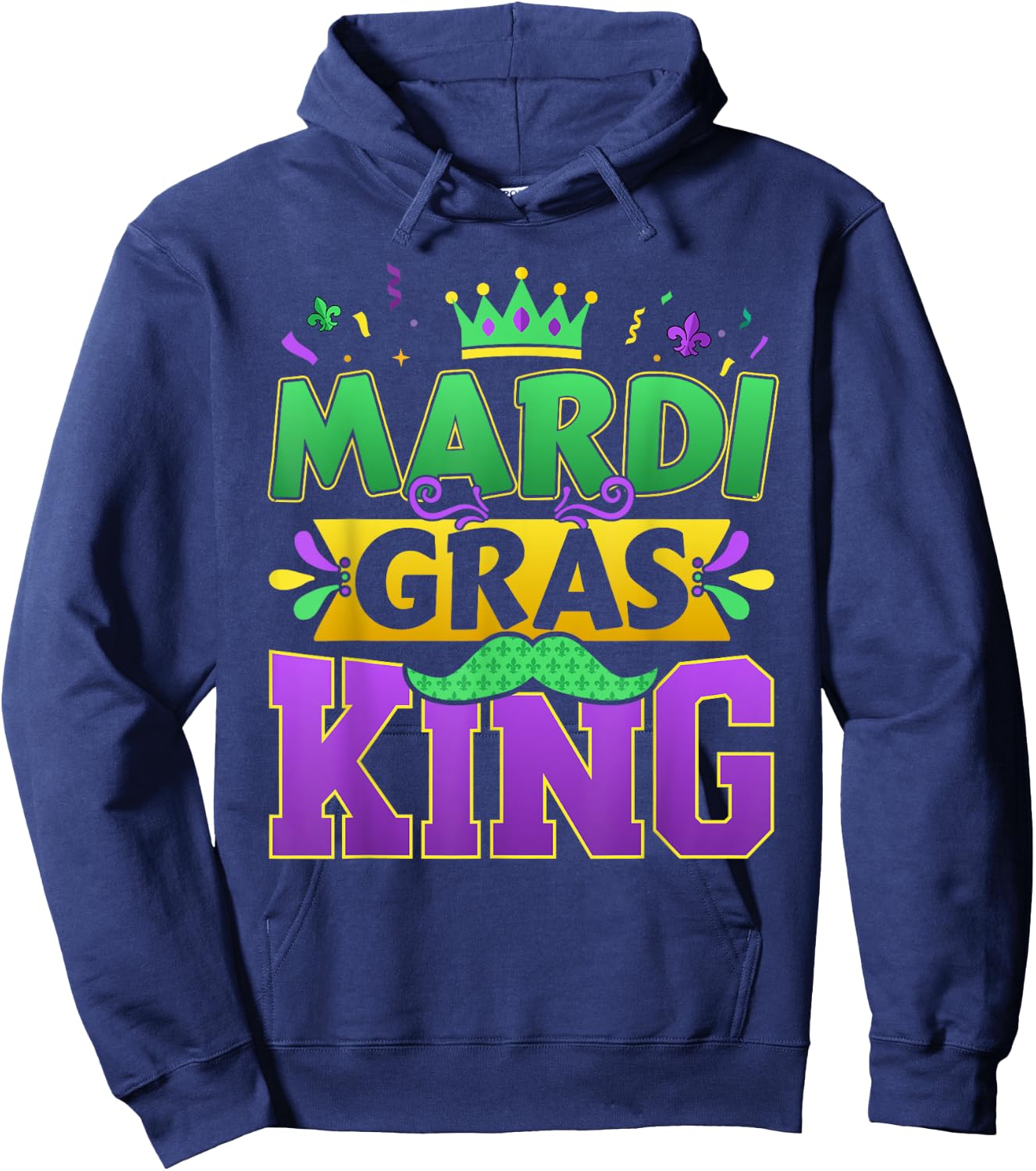 Mardi Gras King for New Orleans carnival costume Hoodie - Hoodie | Navy
