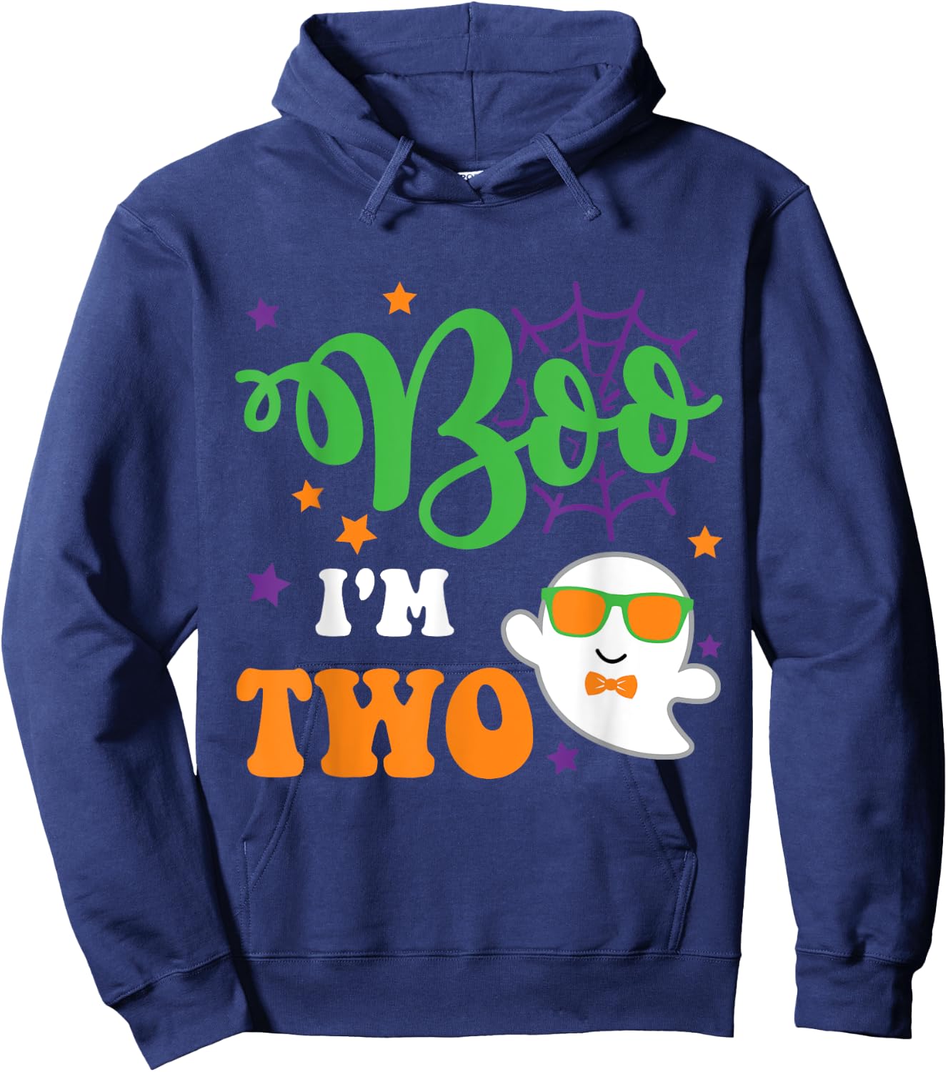 Boo I'm 2 Two Yr 2nd Birthday ghost halloween costume kids Hoodie - Hoodie | Navy