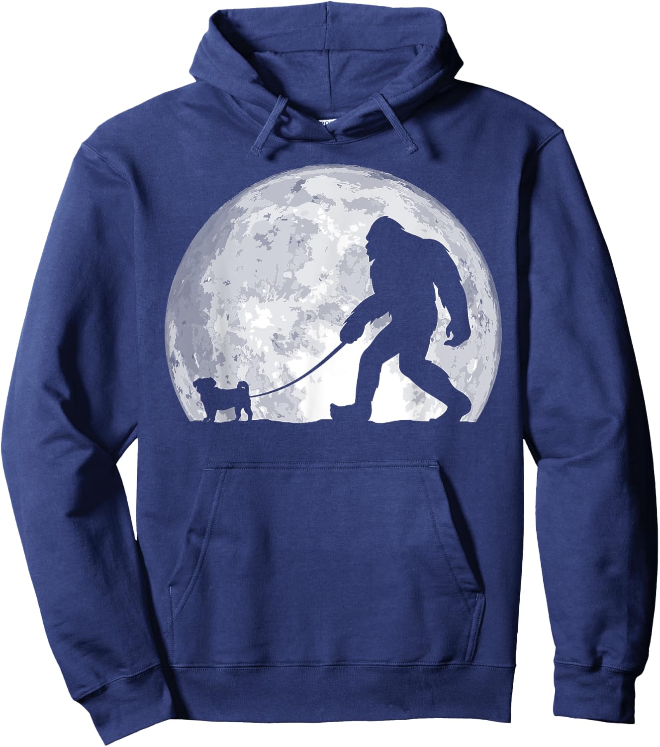 Funny Bigfoot, Pug Lover, Bigfoot Lover, Bigfoot Hoodie - Hoodie | Navy