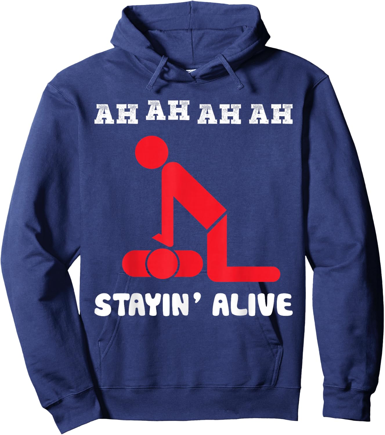 Ah Ah Ah Stayin Alive CPR Hoodie - Hoodie | Navy