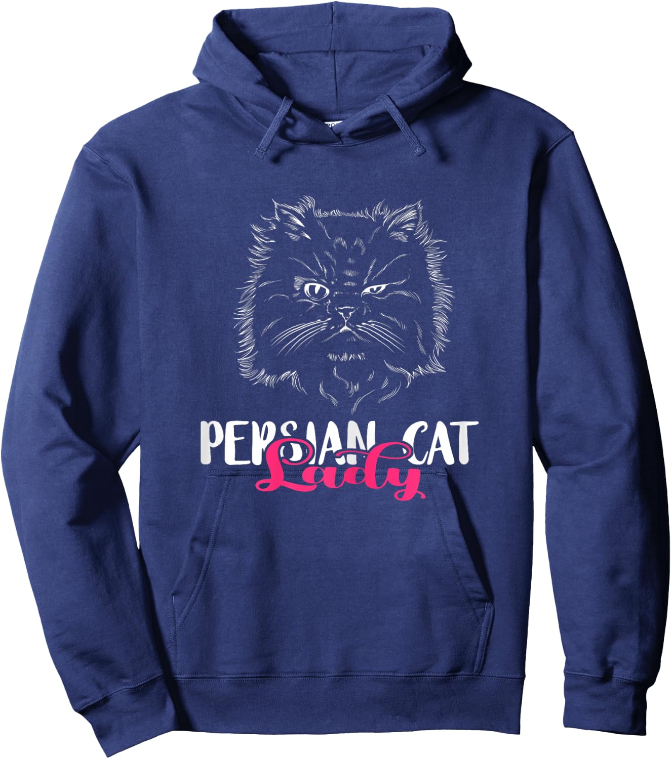 Fluffy Cat Long Hair Cat Persian Cat Lady Persian Cat Lover Hoodie - Hoodie | Navy