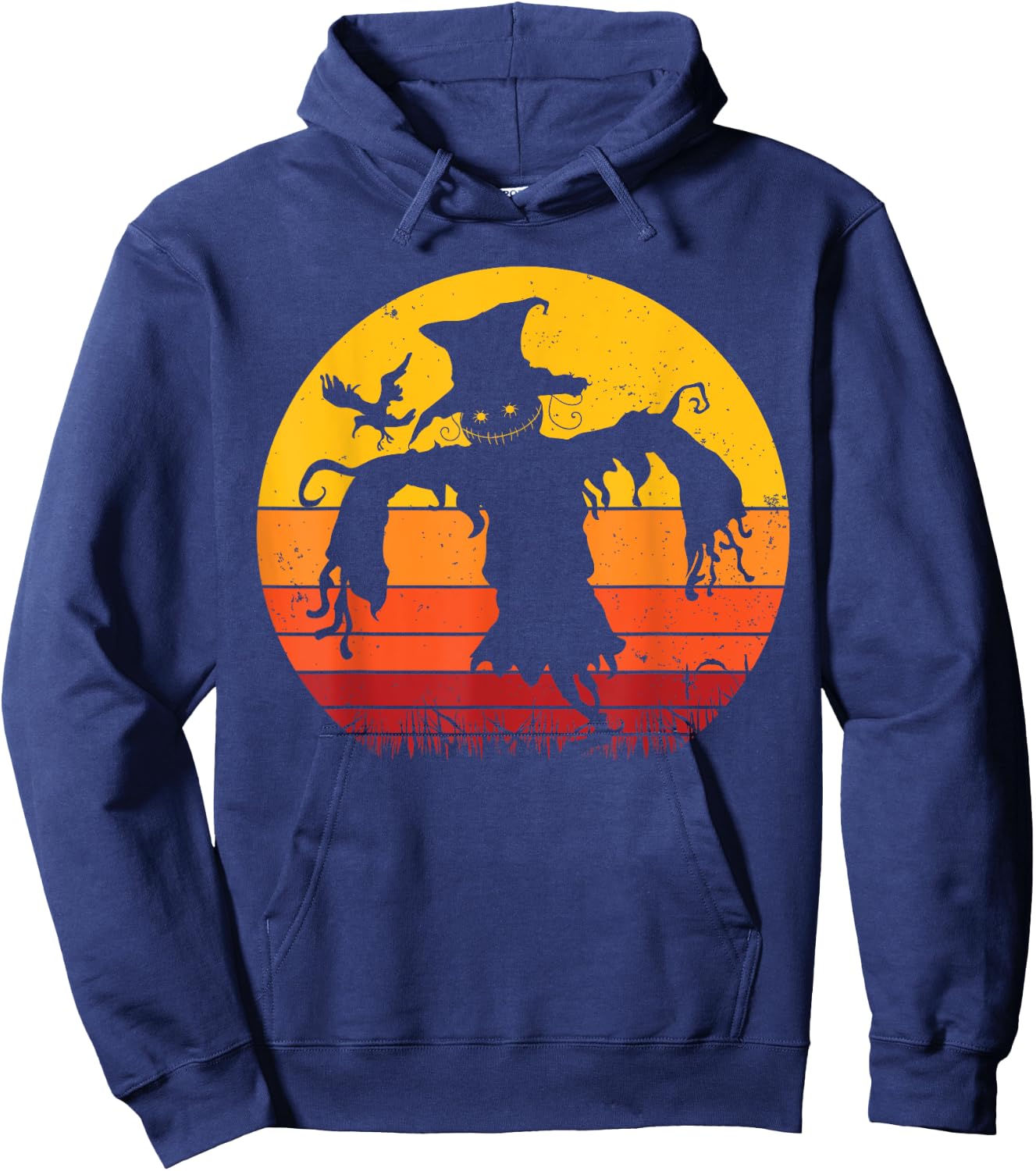Vintage Scarecrow Shirt Halloween Costume Retro Scarecrow Hoodie - Hoodie | Navy