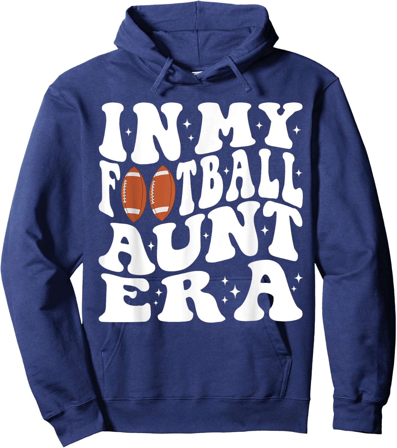 In My Football Aunt Era Groovy Football Auntie Christmas Hoodie - Hoodie | Navy