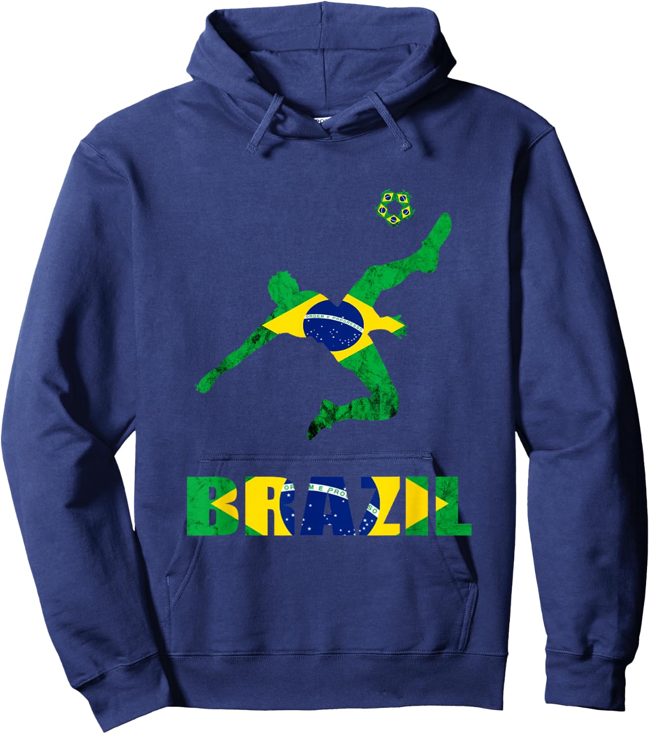 Brazil Soccer Brazilian Football Player Brasileiro Player Hoodie - Hoodie | Navy