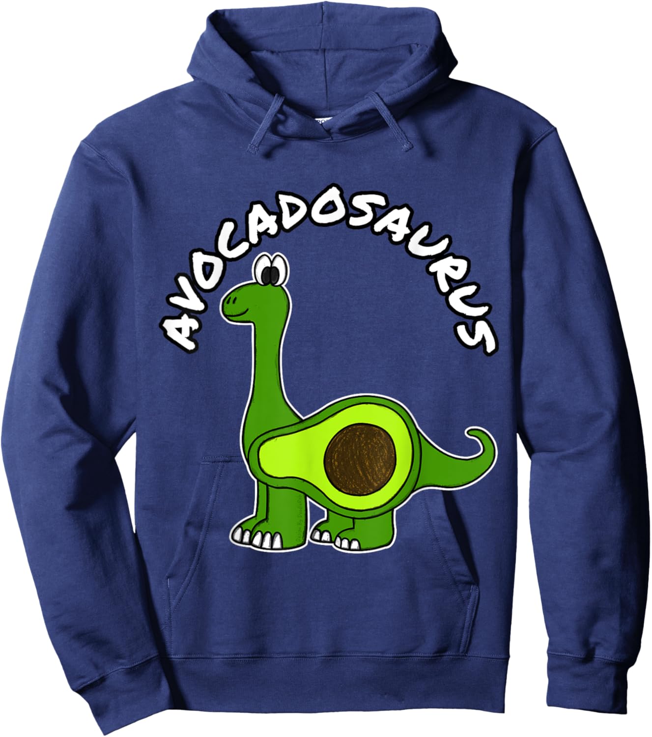 Avocadosaurus Avocado Dinosaur Plant Based Funny Vegan Hoodie - Hoodie | Navy