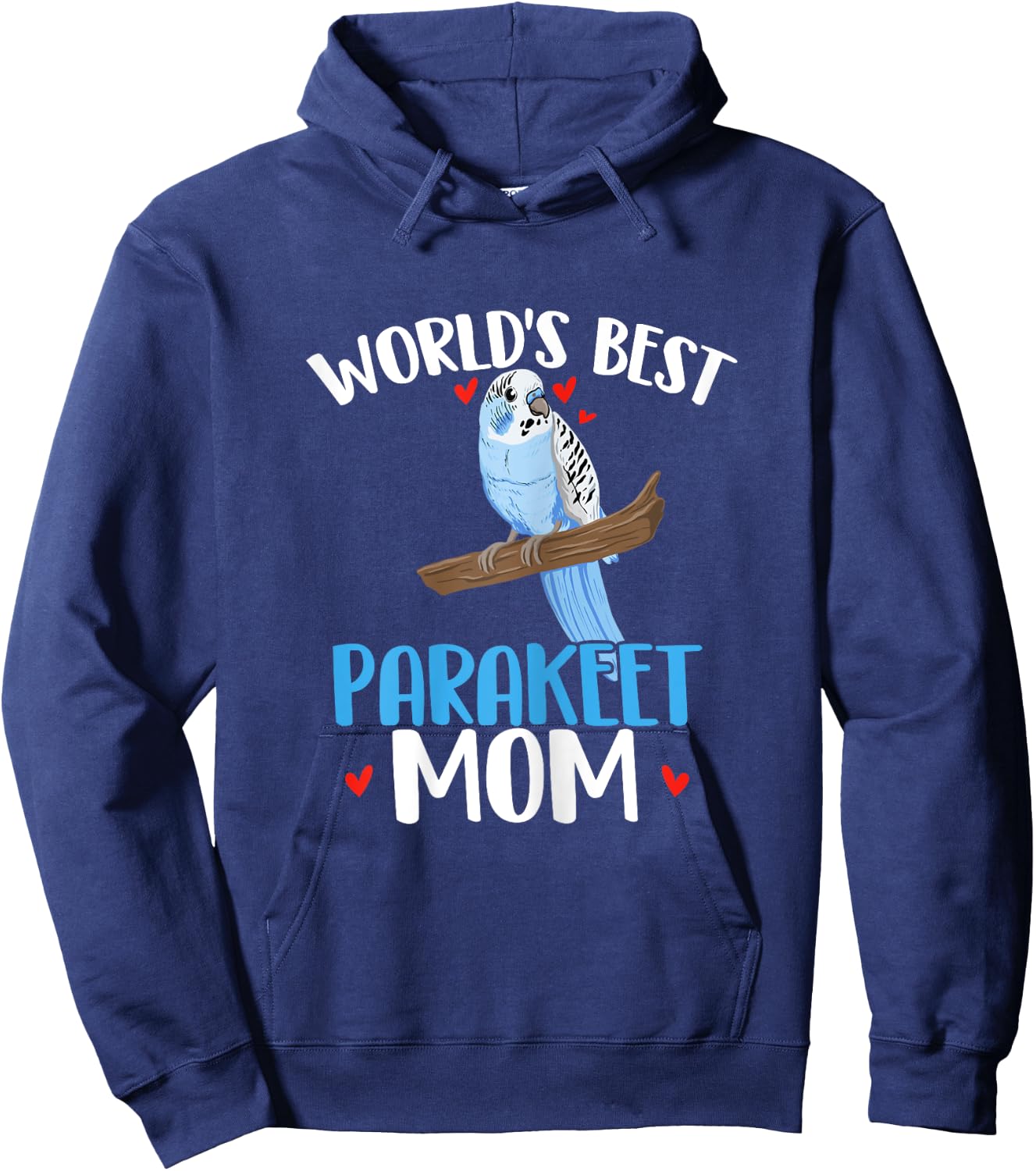 World's Best Parakeet Mom - Budgie Budgerigar Bird Lover Hoodie - Hoodie | Navy