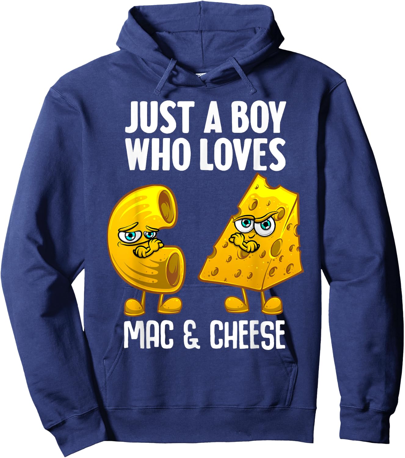 Funny Mac And Cheese Design For Boys Men Macaroni Cheese , Black Hoodie - Hoodie | Navy