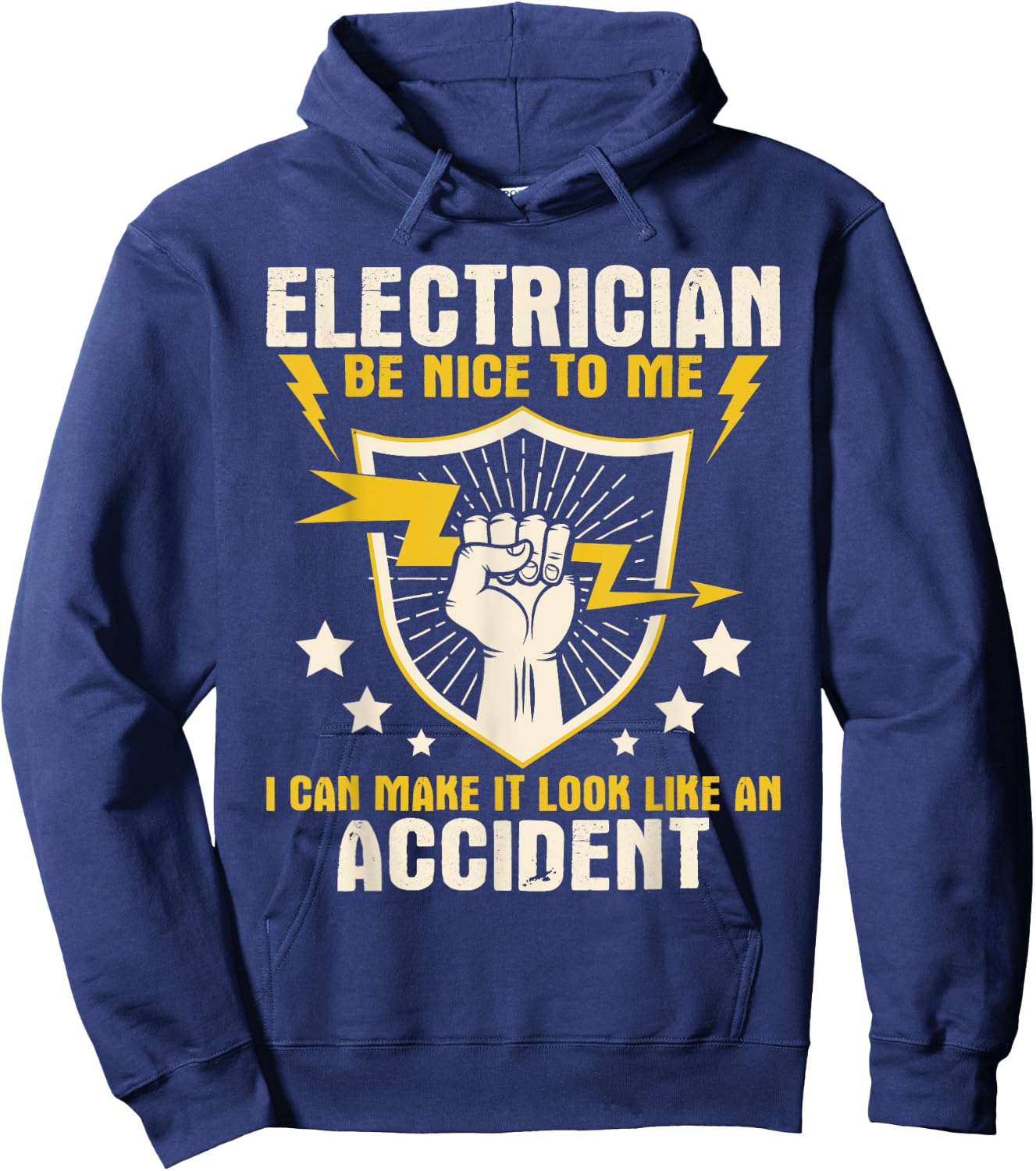 Electrician Be Nice to Me - Wireman Lineman Electrical Work Hoodie - Hoodie | Navy