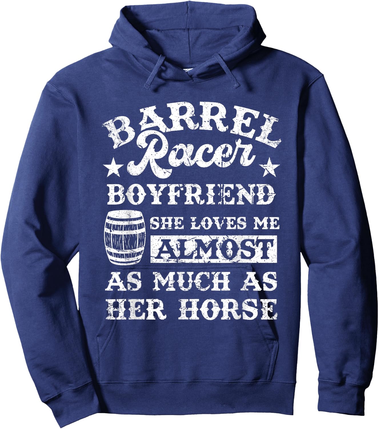 Vintage Girlfriend Barrel Racer Boyfriend Quote Horse Lover Hoodie - Hoodie | Navy