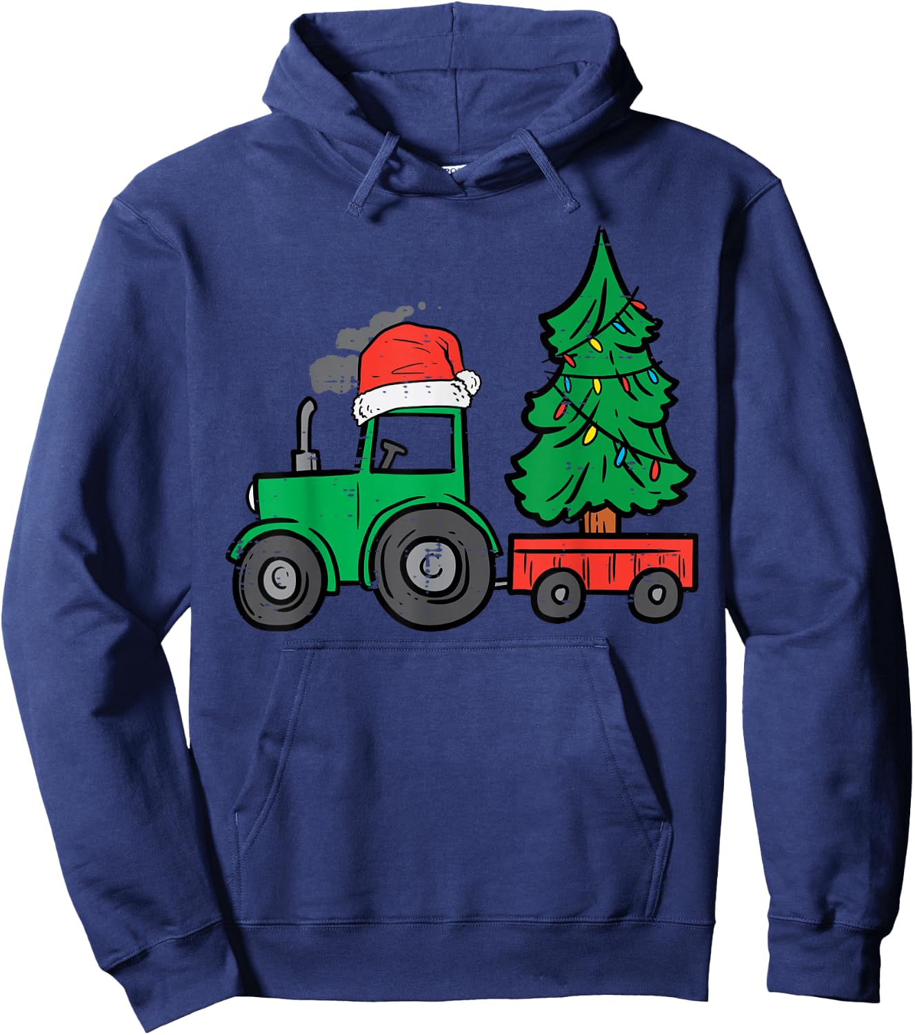 Farm Christmas Tractor Tree Xmas Truck Boys Kids Toddler Hoodie - Hoodie | Navy