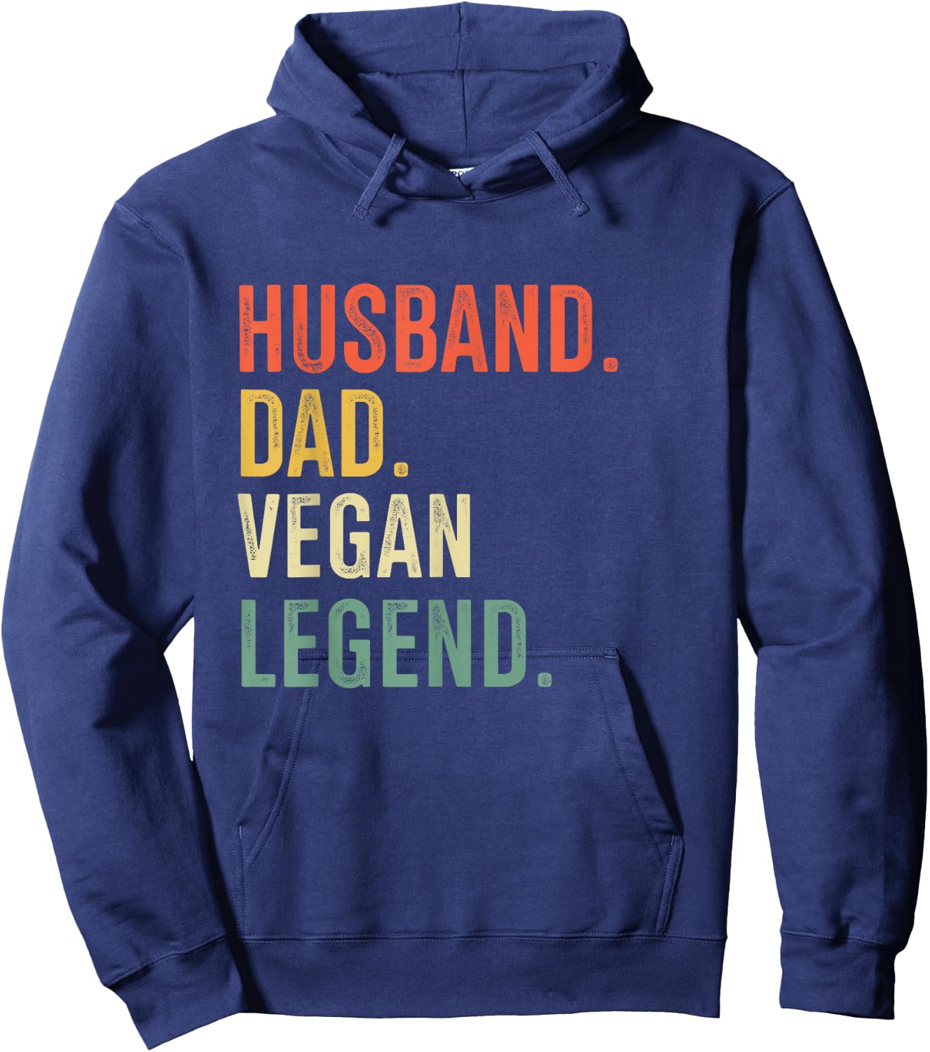 Vegetarian Funny Husband Dad Vegan Legend Vintage Hoodie - Hoodie | Navy