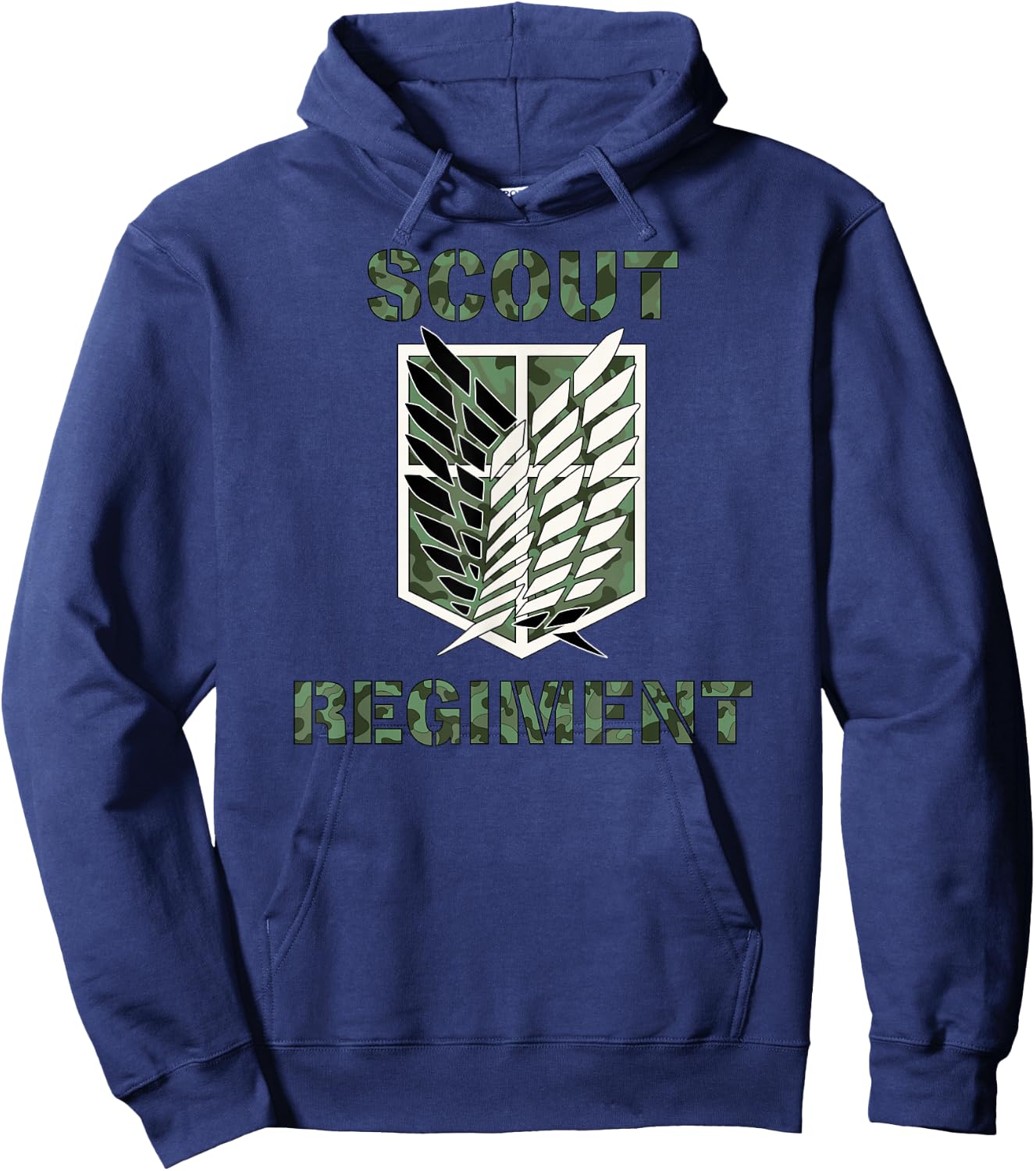 Attack on Titan Season 2 Scout Regiment Camo Print Anime Hoodie - Hoodie | Navy