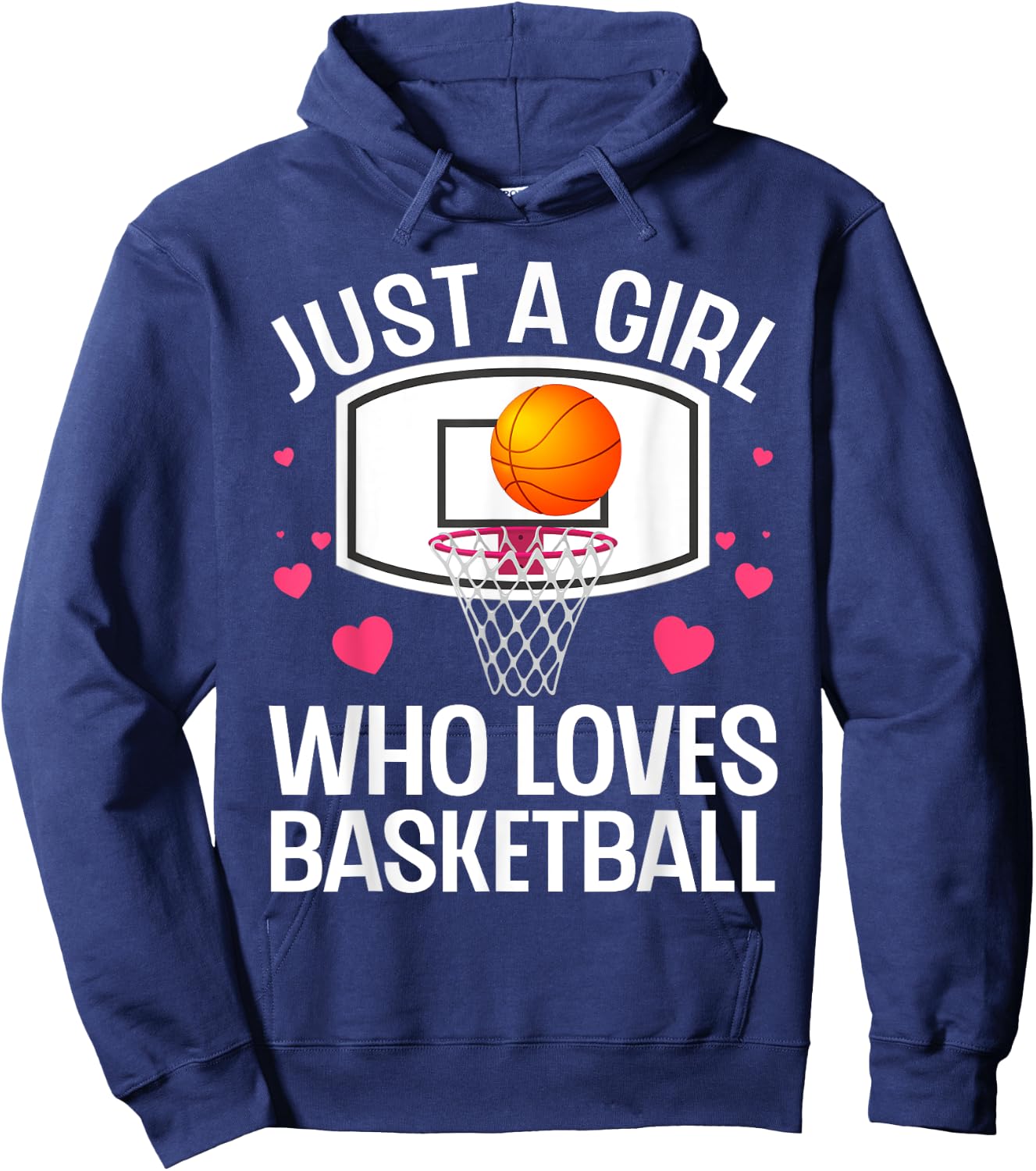 Funny Basketball Art For Girl Women College Basketball Lover Hoodie - Hoodie | Navy