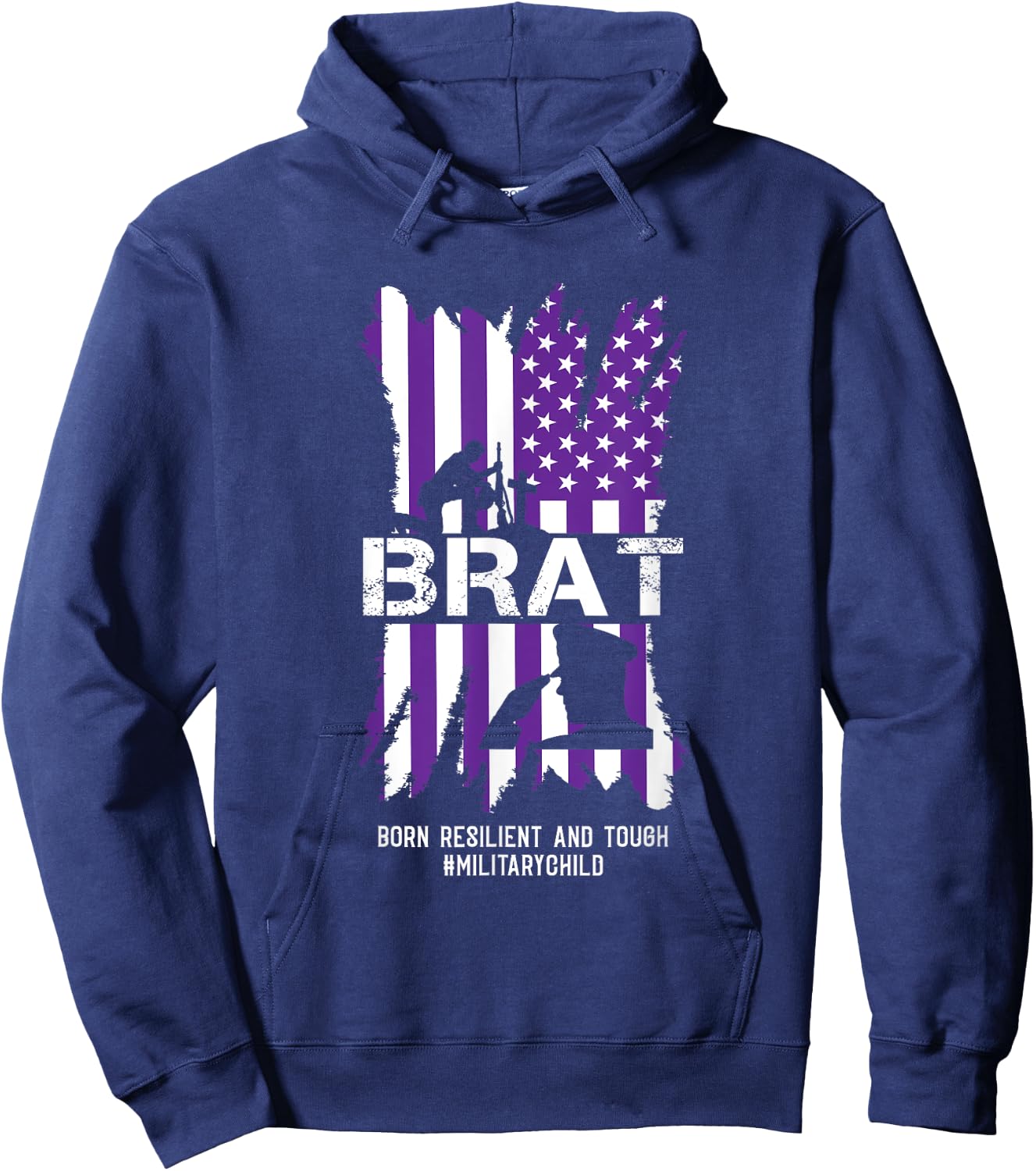Military Child Boy Girls Brat Born Resilient And Tough Hoodie - Hoodie | Navy