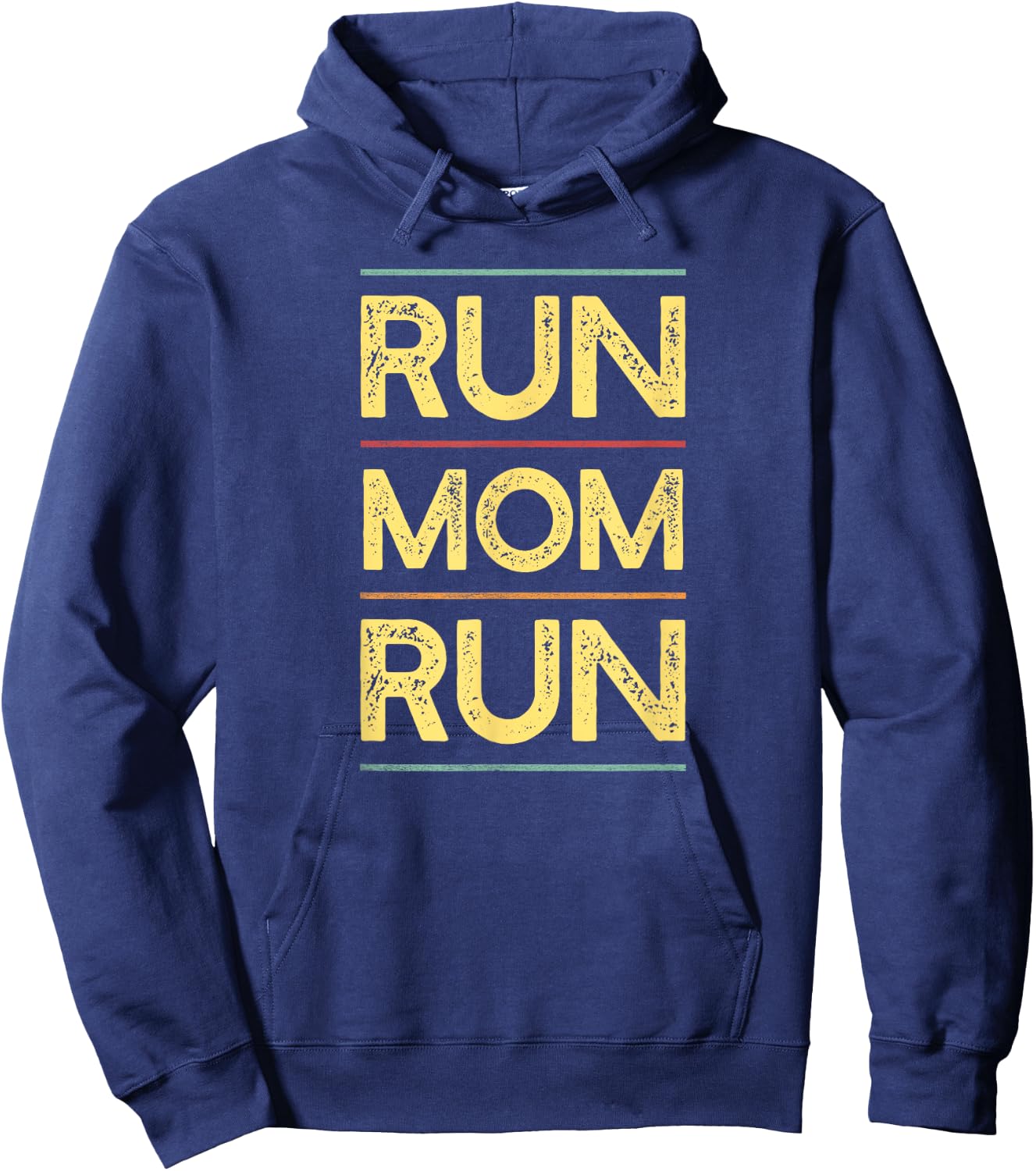 Run Mom Run Marathon Running | Runner Support and Cheering Hoodie - Hoodie | Navy