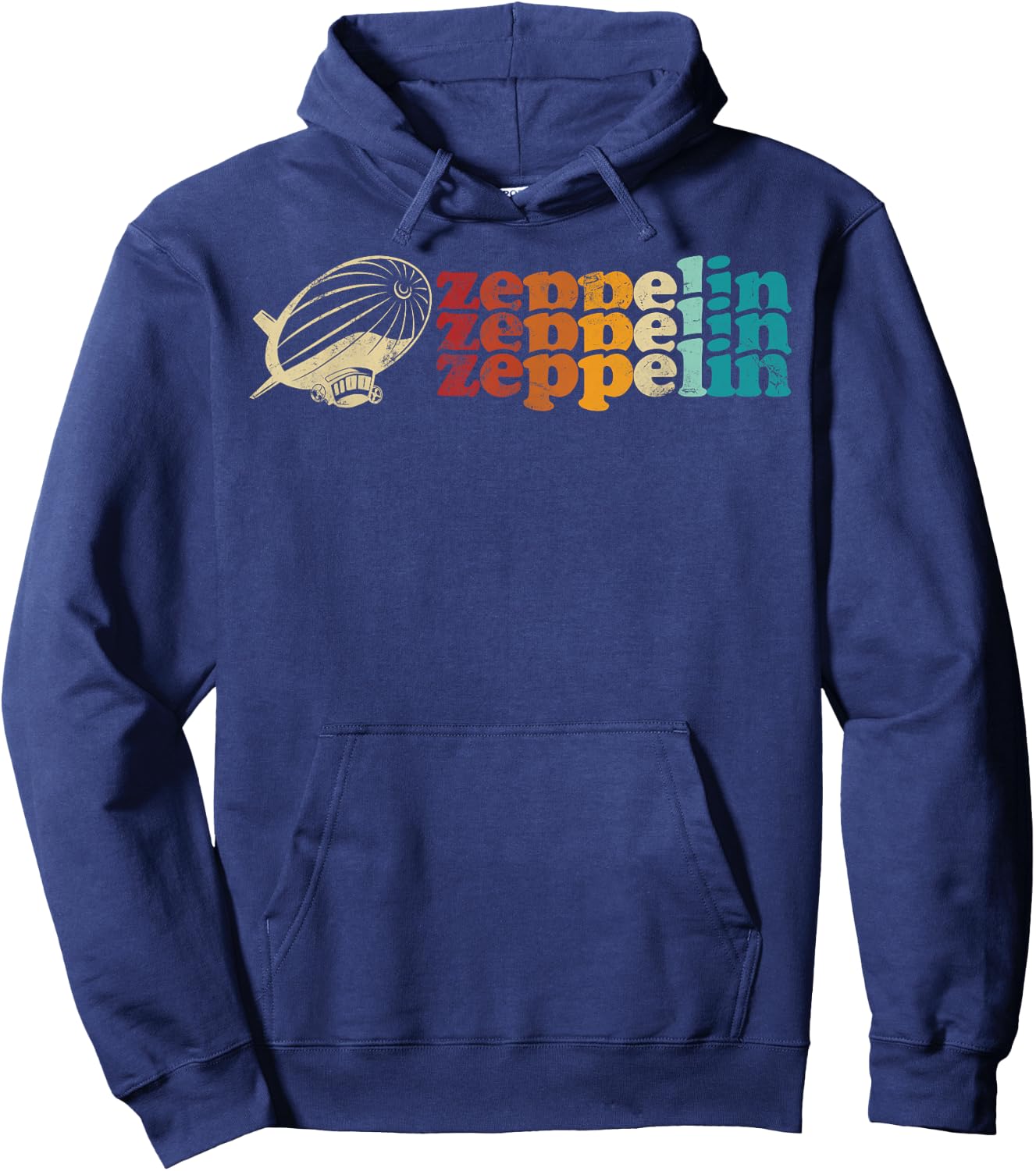 Dirigible Airship Retro Zeppelin 70s 80s Zepelin Zepplin Hoodie - Hoodie | Navy