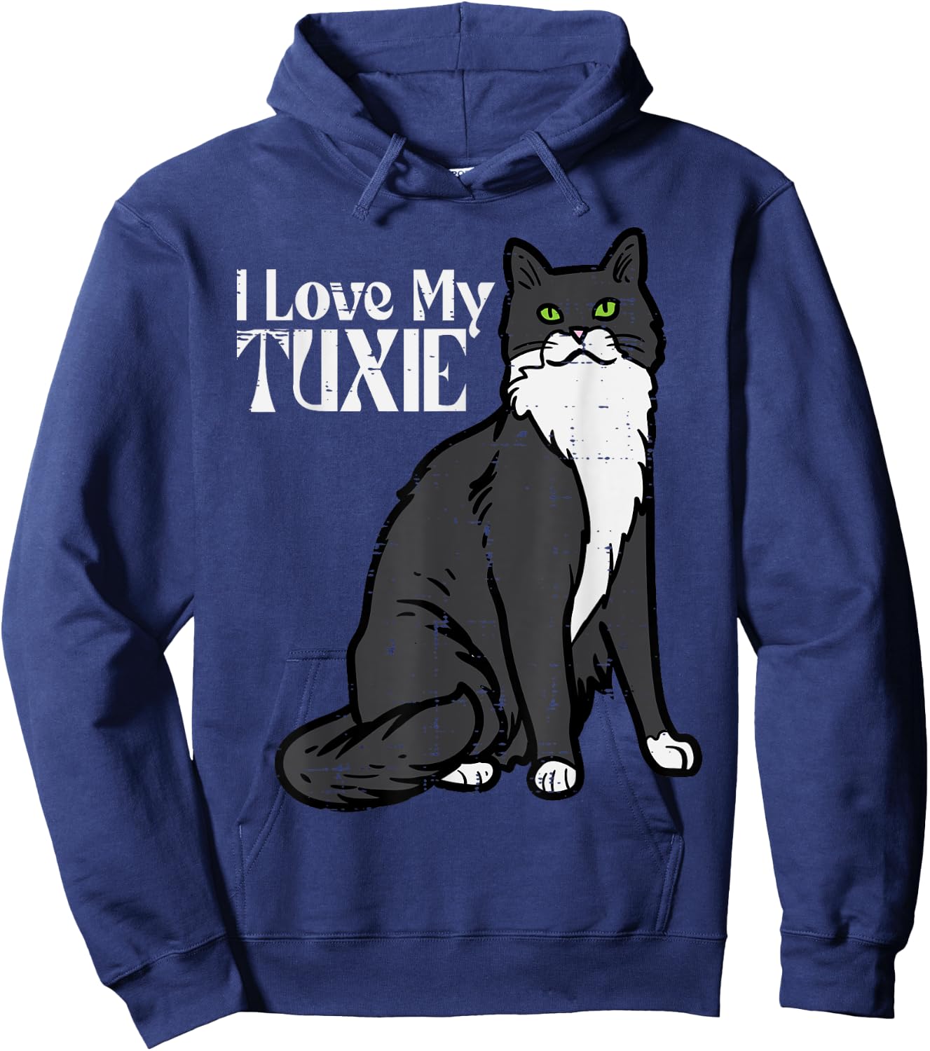 I Love My Tuxie Tuxedo Cat Cute Kitten Women Girls Kids Men Hoodie - Hoodie | Navy