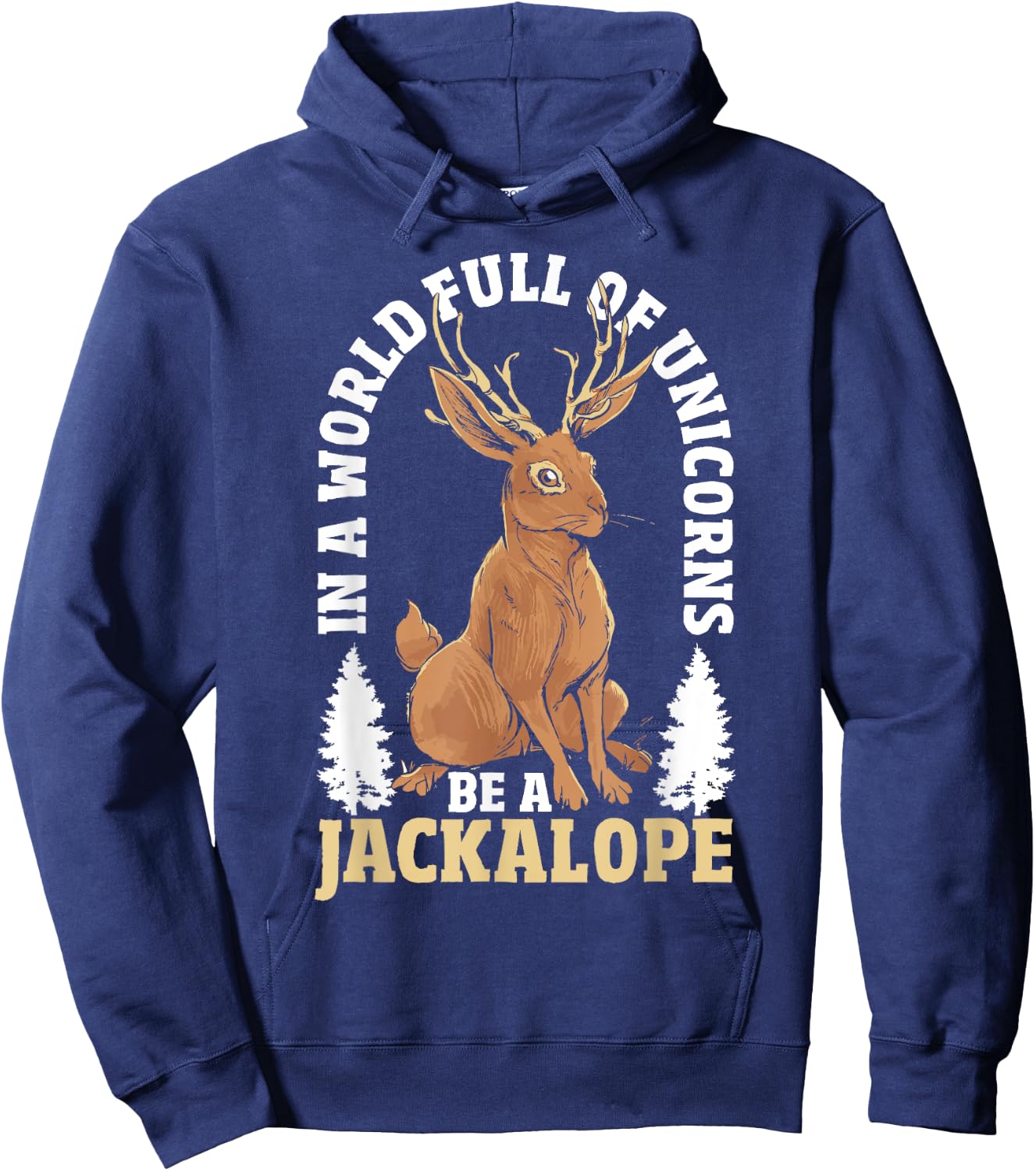 Jackalope Unicorn Mythical Cryptid Animal Jackalope Hoodie - Hoodie | Navy