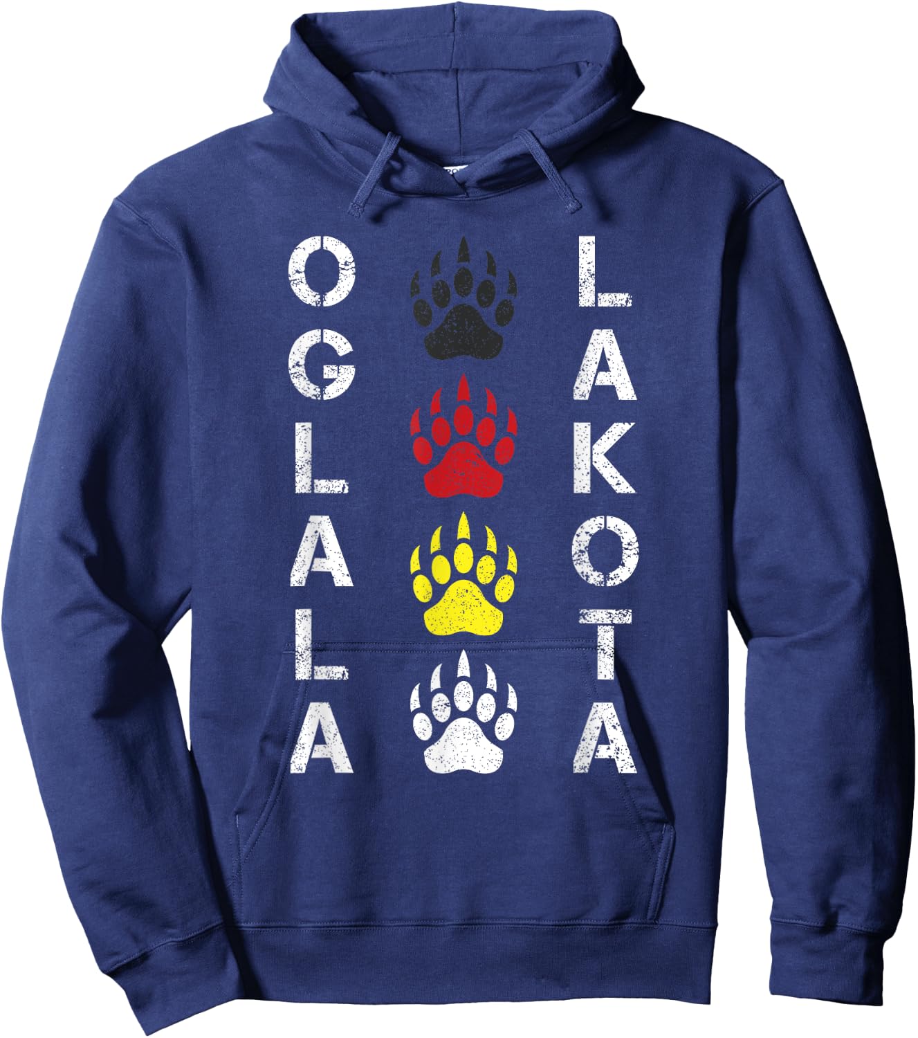 Oglala Lakota Sioux Native American Mountain Warrior Hoodie - Hoodie | Navy