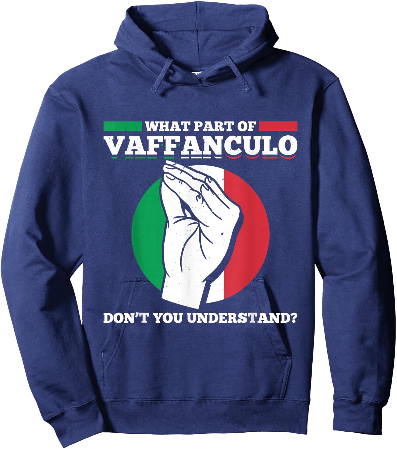 What Part Of Vaffanculo Dont You Understand Italy Flag Hoodie - Hoodie | Navy