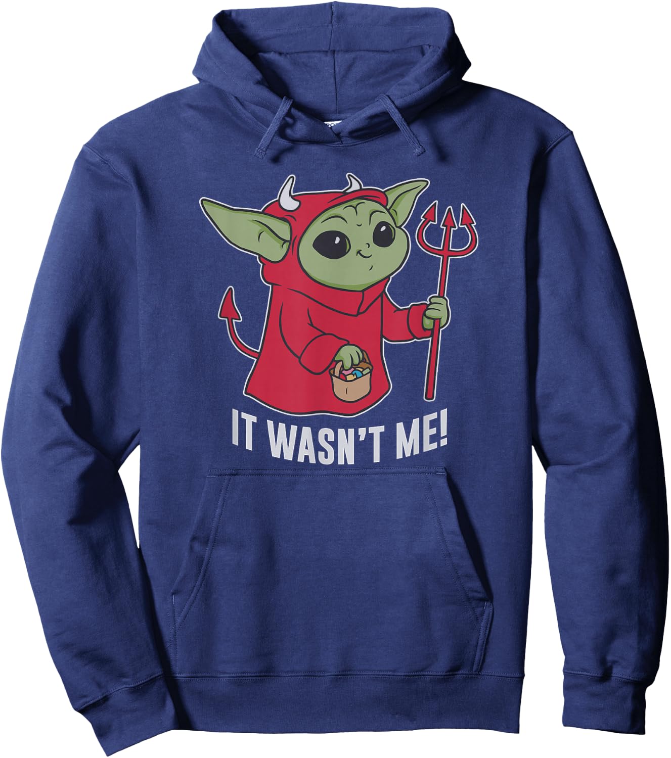 Star Wars: The Mandalorian Halloween Devil Grogu Wasn't Me! Hoodie - Hoodie | Navy