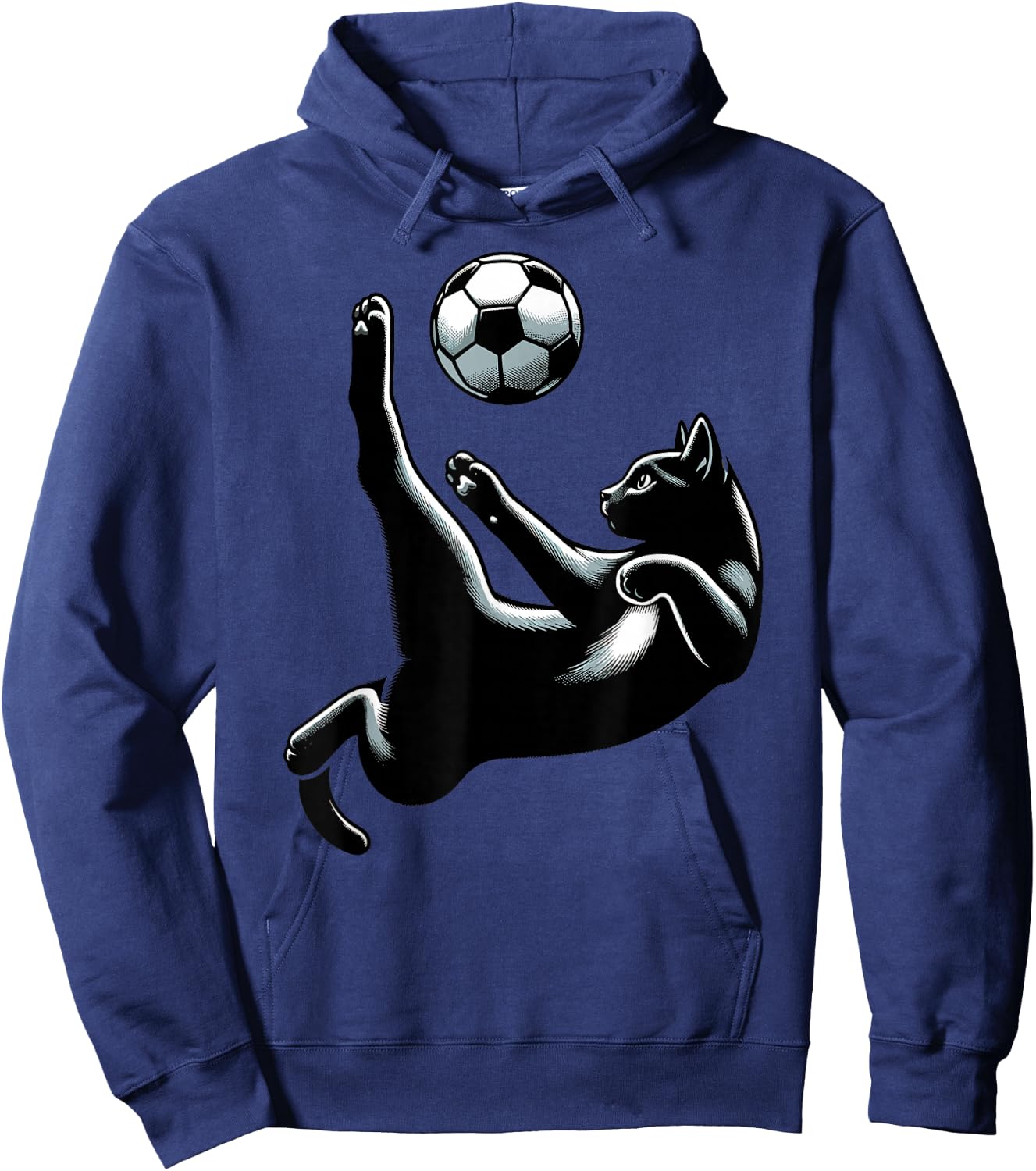 Black Cat Bicycle Kick - Soccer Fans Women Men Kids Hoodie - Hoodie | Navy