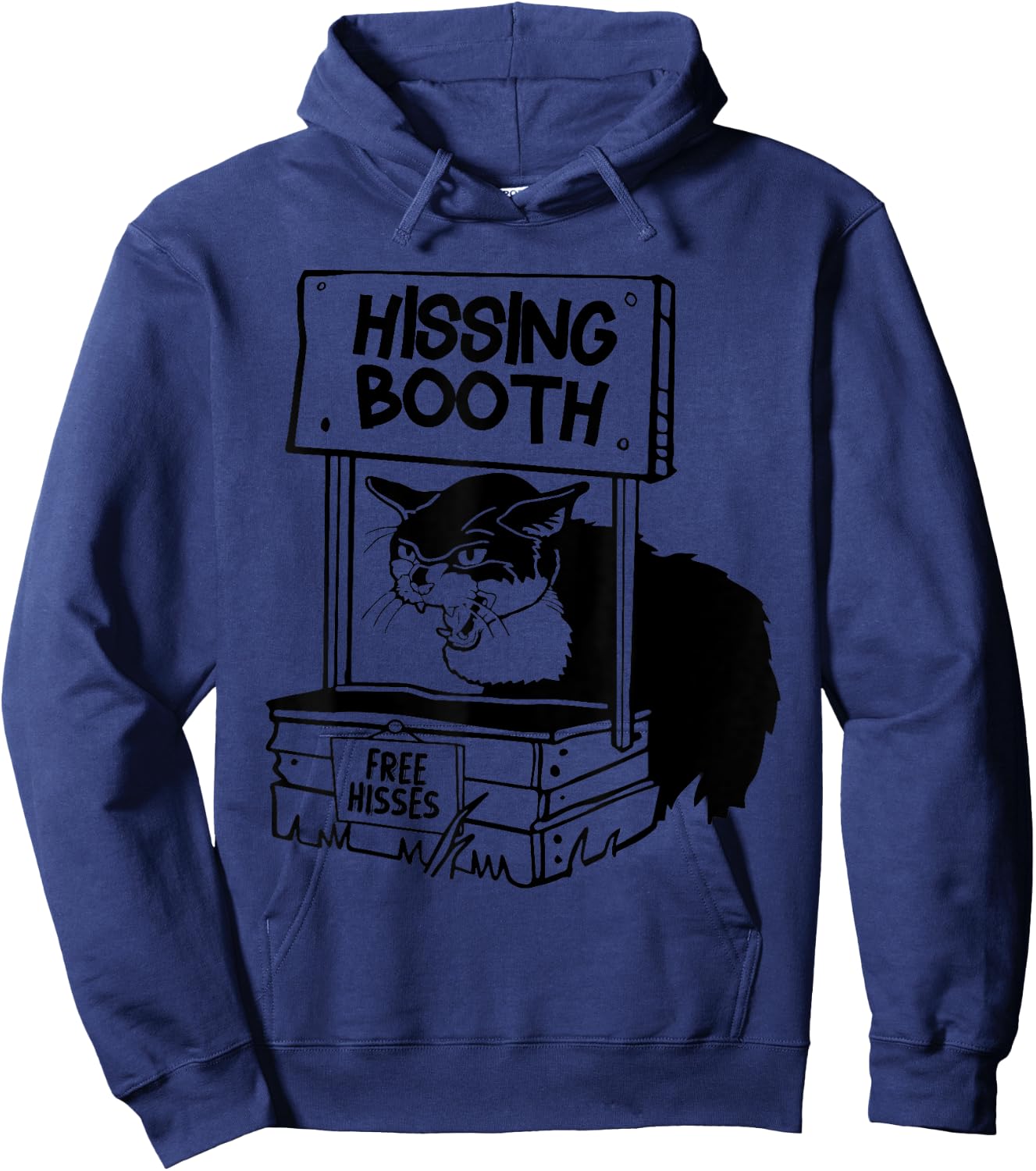 Funny Hissing Booth Kitten Kitty Cat Furmom Furdad Women Men Hoodie - Hoodie | Navy