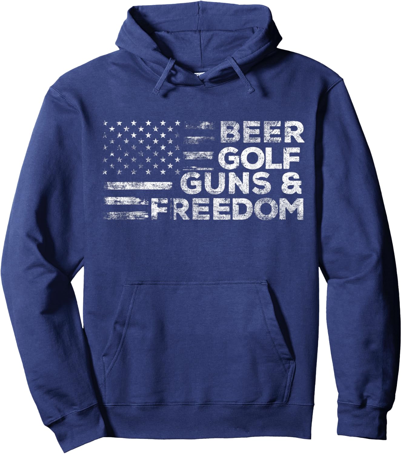 Beer Golf Guns & Freedom - USA American Flag Golfer Golfing Men Hoodie - Hoodie | Navy