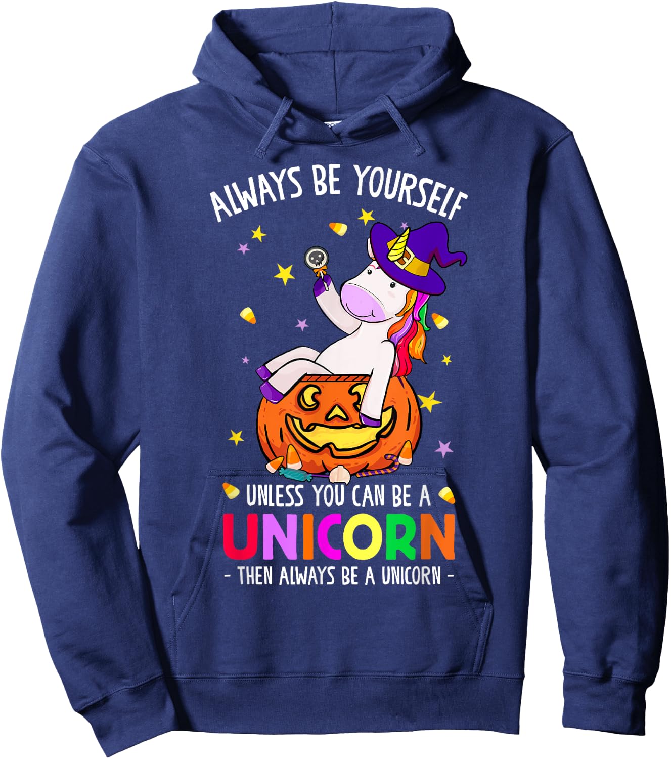 Always Be a Unicorn Halloween Unicorn Costume Women Girls Hoodie - Hoodie | Navy
